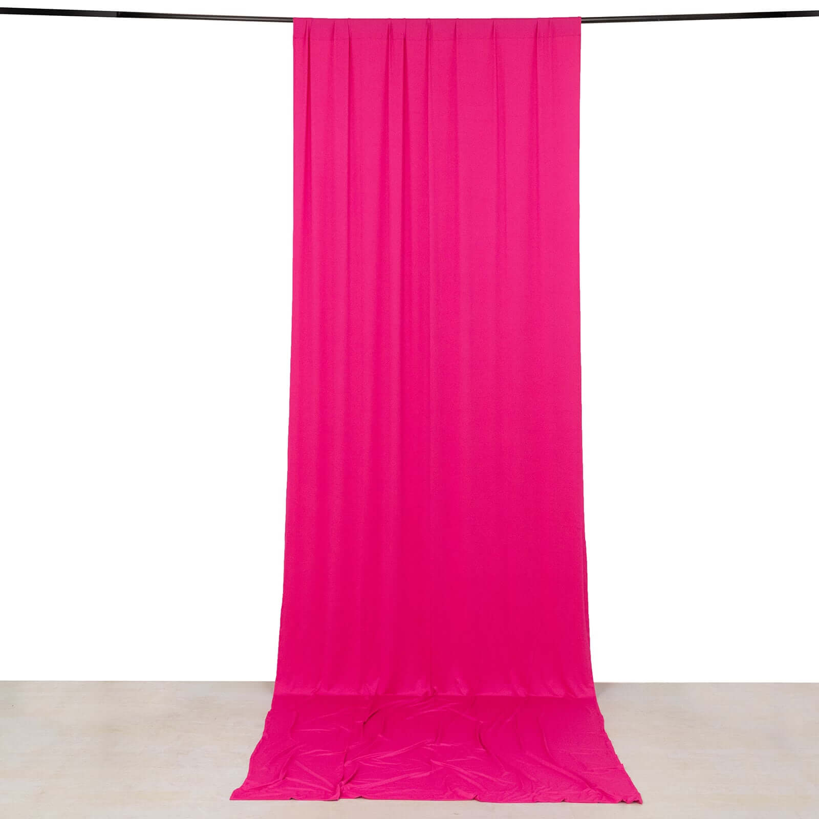 Fuchsia 4-Way Stretch Spandex Event Curtain Drapes, Wrinkle Free Backdrop Event Panel with Rod Pockets - 5ftx14ft
