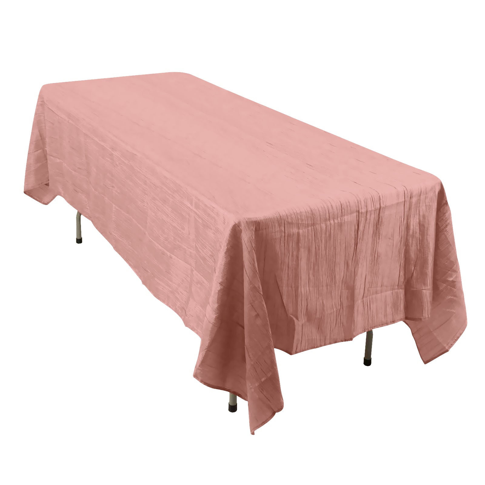 Taffeta 60x102 Rectangle Tablecloth Dusty Rose - Accordion Crinkle Table Cover