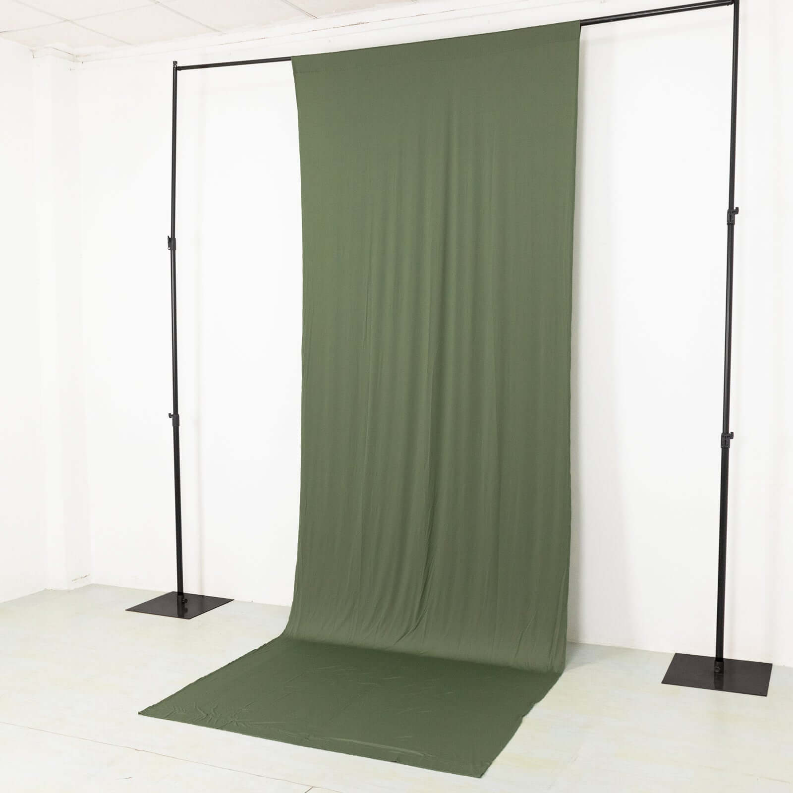 Dusty Sage Green 4-Way Stretch Spandex Event Curtain Drapes, Wrinkle Free Backdrop Event Panel with Rod Pockets - 5ftx14ft