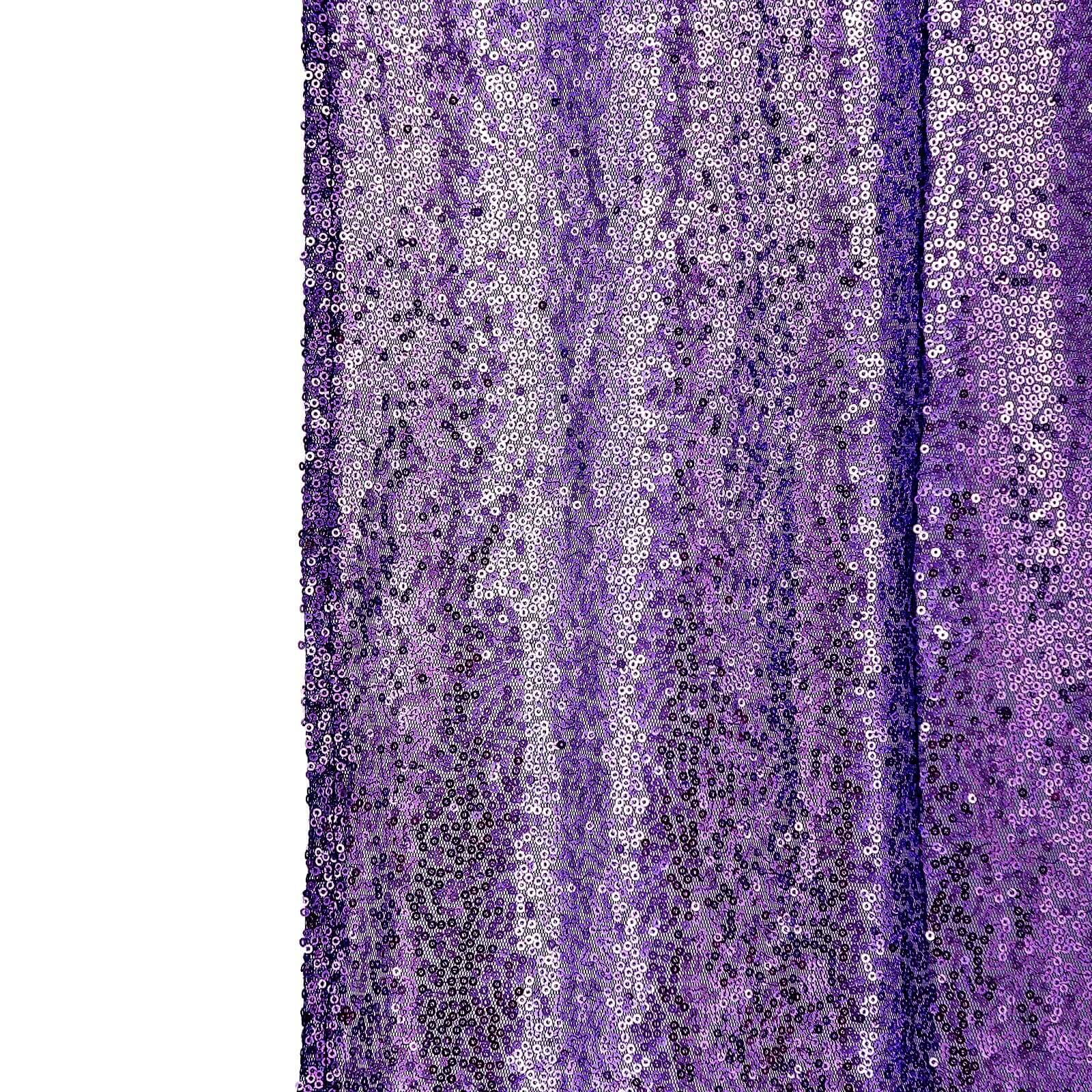 8ftx8ft Purple Sequin Event Curtain Drapes, Backdrop Event Panel