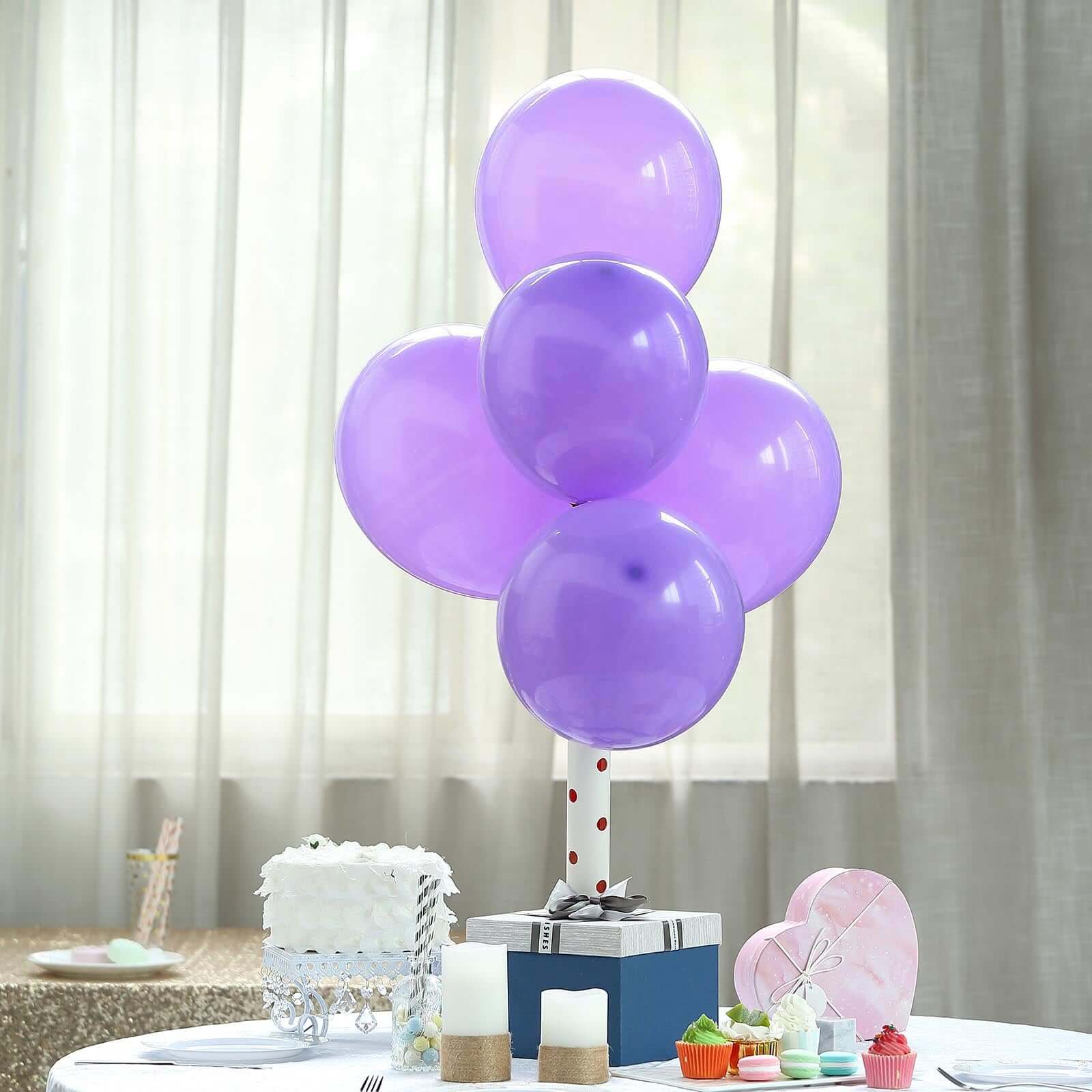 25 Pack 12 Matte Pastel Purple Helium or Air Latex Party Balloons