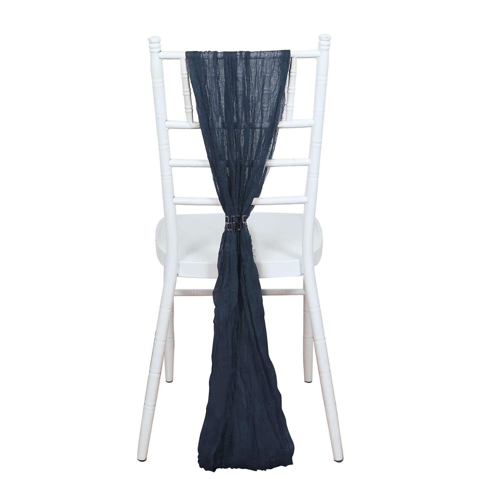 5 Pack Cheesecloth Gauze 16x88 Chair Sashes Navy Blue - Boho Chair Decorations