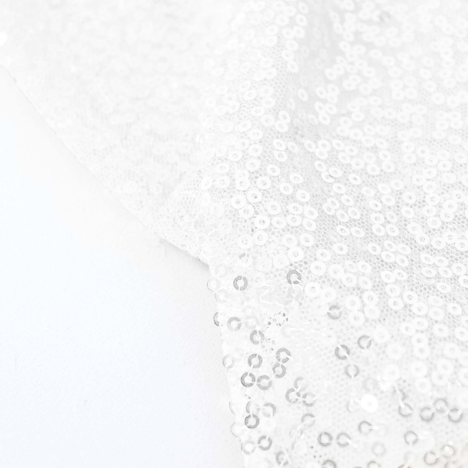 Sequin 120 Round Tablecloth White - Seamless Glittering Design for Sophisticated Events