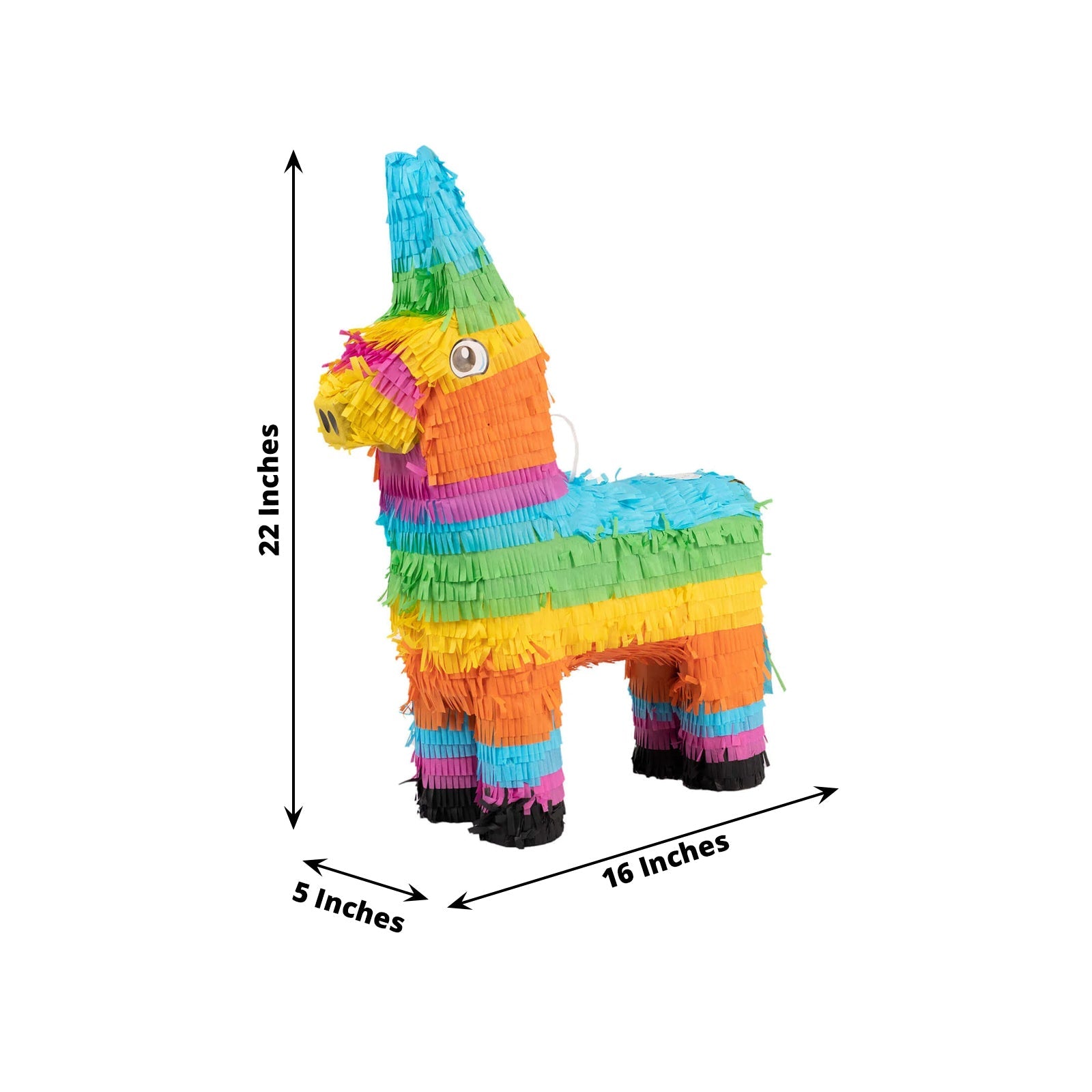 Rainbow Llama Pinatas for Fiesta Party Decorations, Mexican Theme Colorful Paper Donkey Cinco de Mayo Pinatas - 16x22