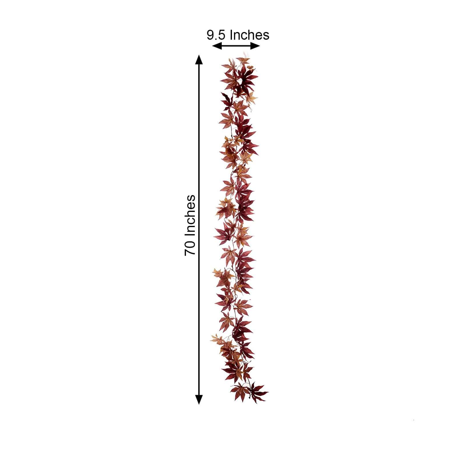 6ft Burgundy Artificial Silk Maple Leaf Hanging Fall Garland Vine