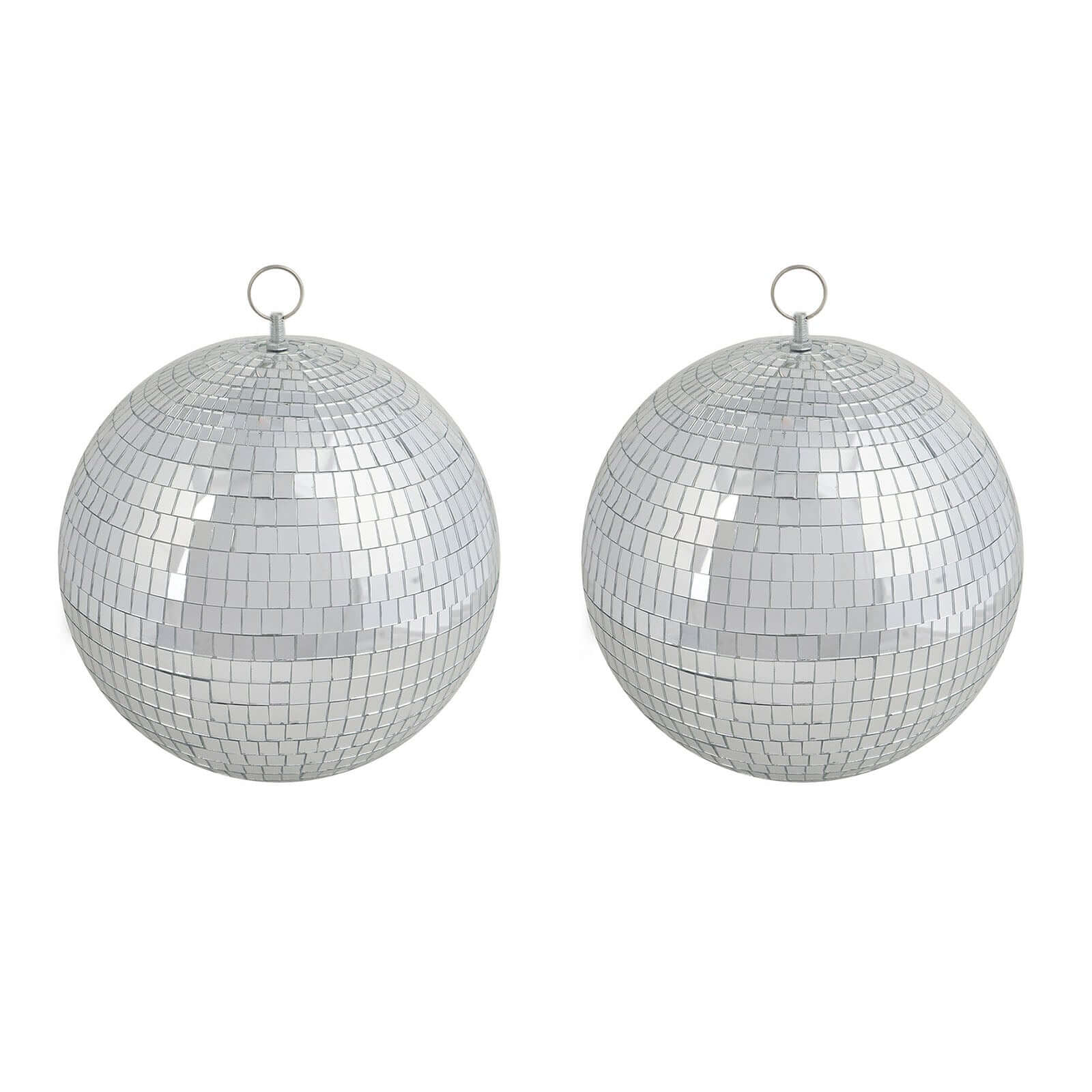 2 Pack 10 Silver Foam Disco Mirror Ball With Hanging Swivel Ring, Holiday Party Decor