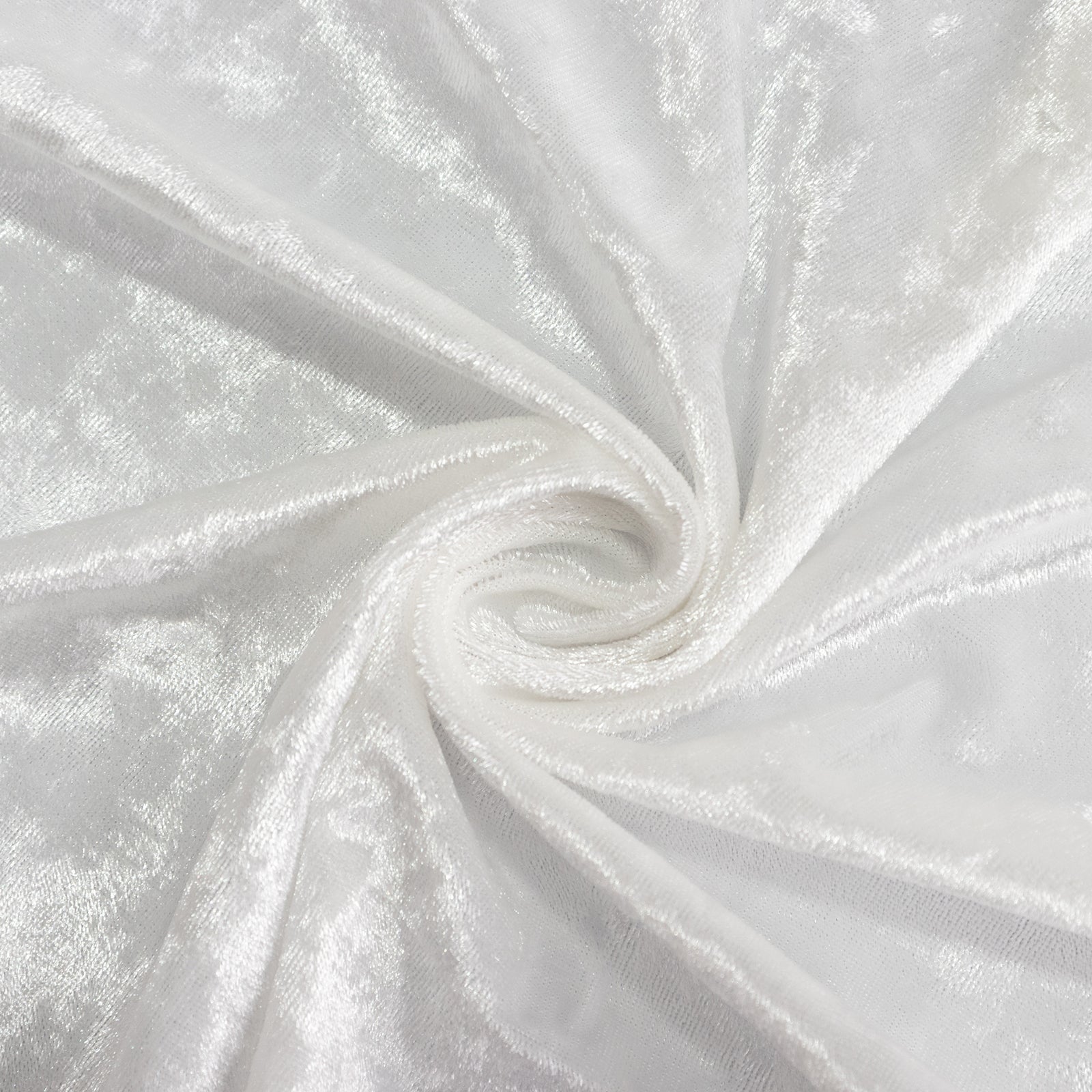 Premium Crushed Velvet 120 Round Tablecloth White - Reusable Soft & Stylish Seamless Table Cover