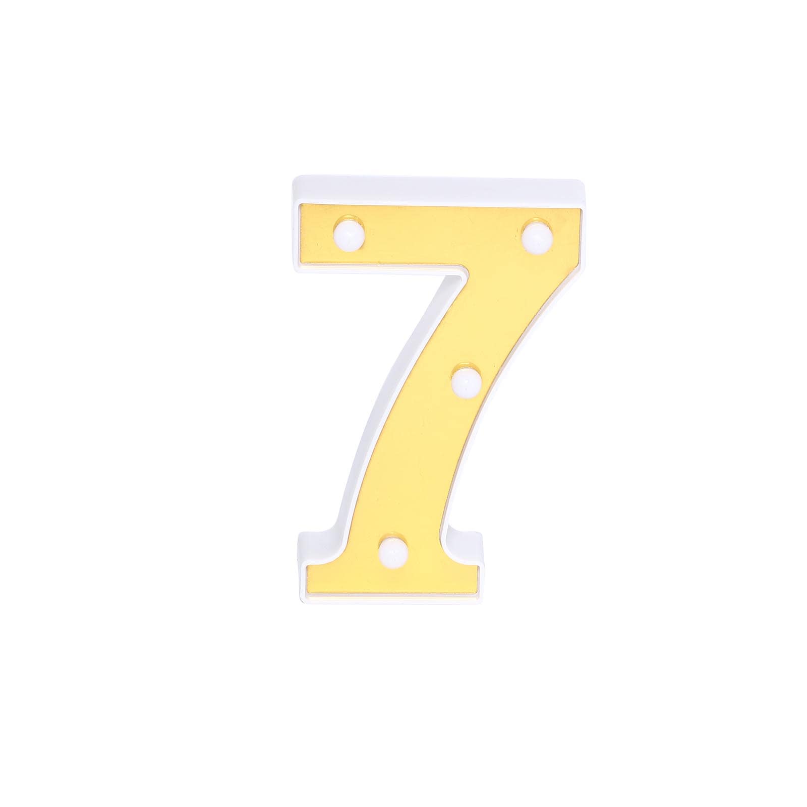 3D Marquee Number 7 Warm White 4 LED Lights Gold - Stylish Light-Up Accent for Events 6