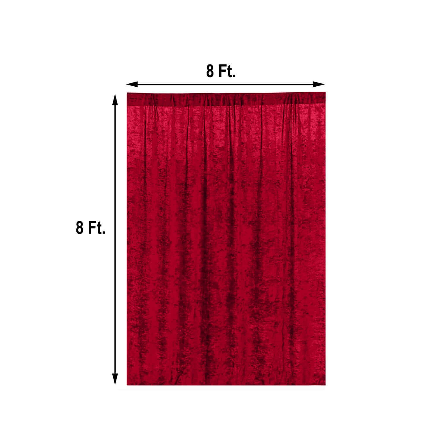 8ftx8ft Burgundy Premium Smooth Velvet Event Curtain Drapes, Privacy Backdrop Event Panel with Rod Pocket