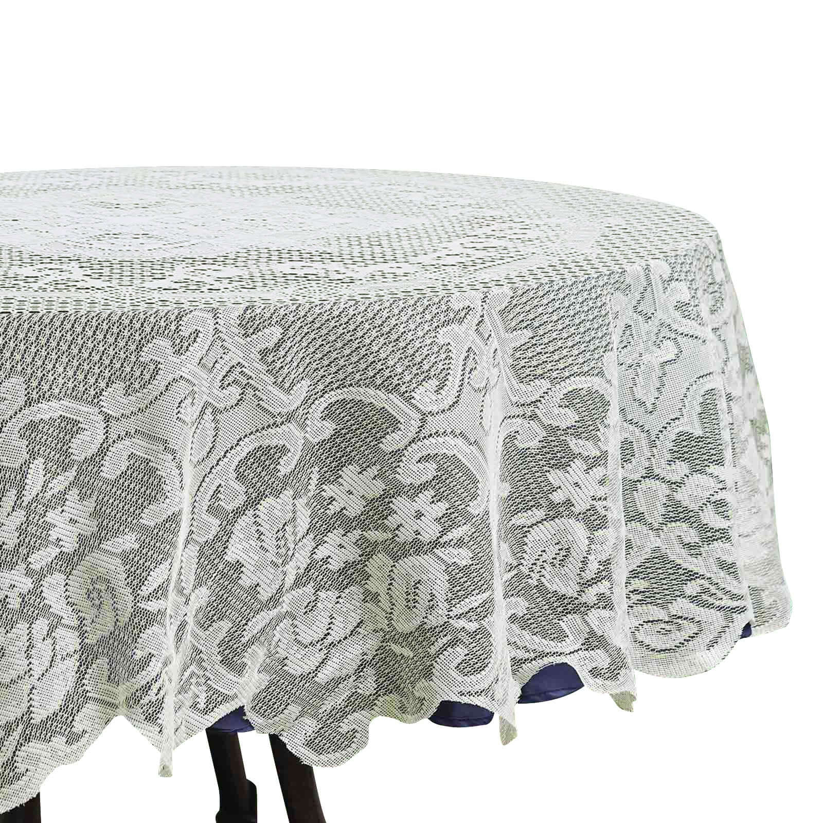 Lace 70 Round Tablecloth Ivory - Premium Design for Intimate Table Settings