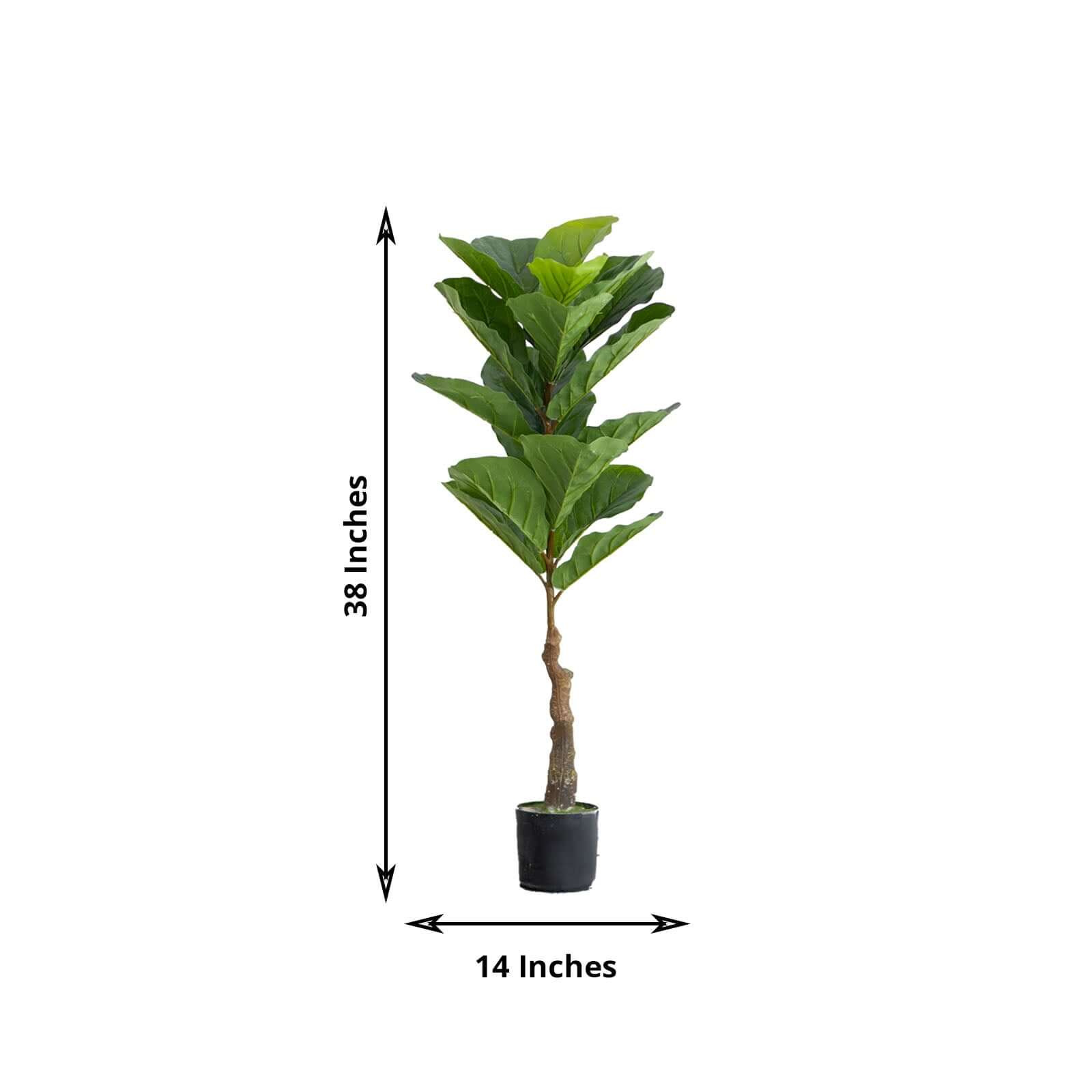 2 Pack 3ft Artificial Fiddle Leaf Fig Tree Potted Indoor Planter