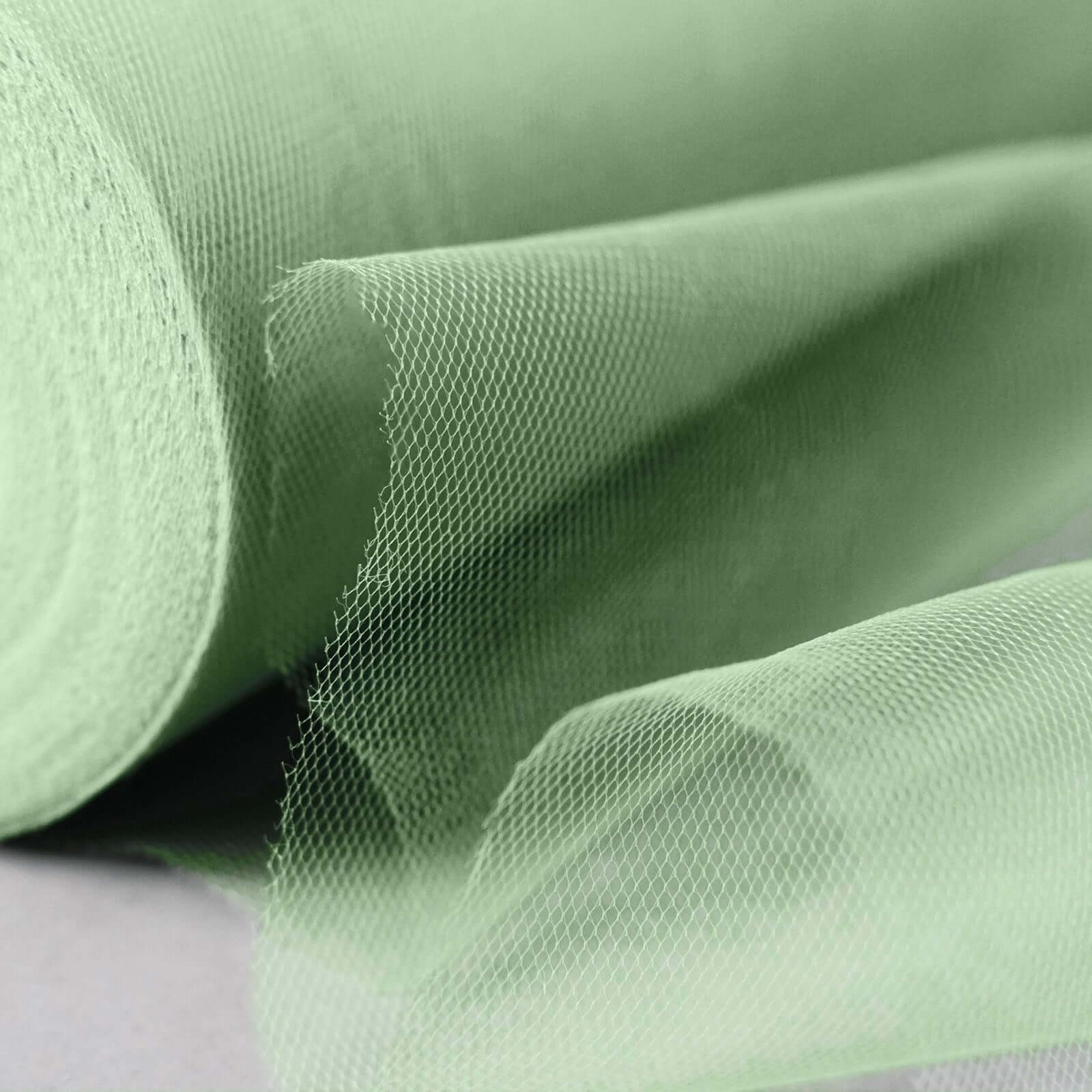 12x100 Yards Sage Green Tulle Fabric Bolt, Sheer Fabric Spool Roll For Crafts