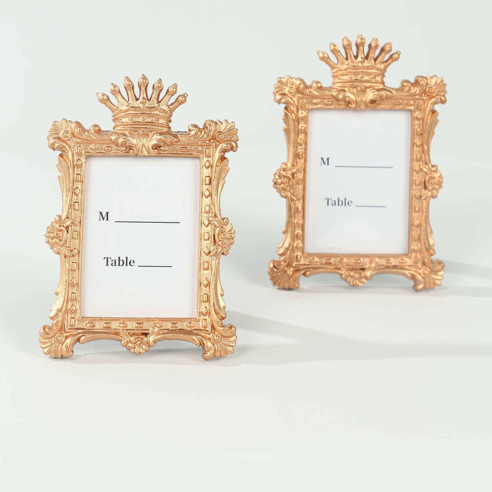 4-Pack Picture Frames Gold Resin Vintage Crown Design Rectangle - Mini Photo Frame Wedding Place Card Holders & Party Favors 4.5x3