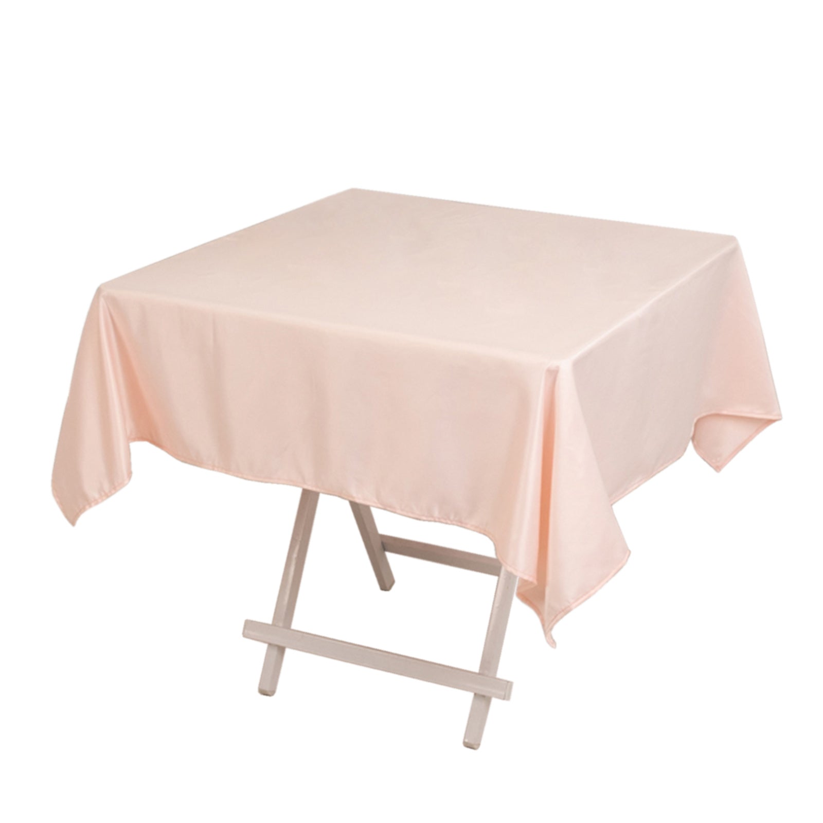 Lamour Satin 54x54 Square Tablecloth Blush - Durable & Silk-Like Table Cover