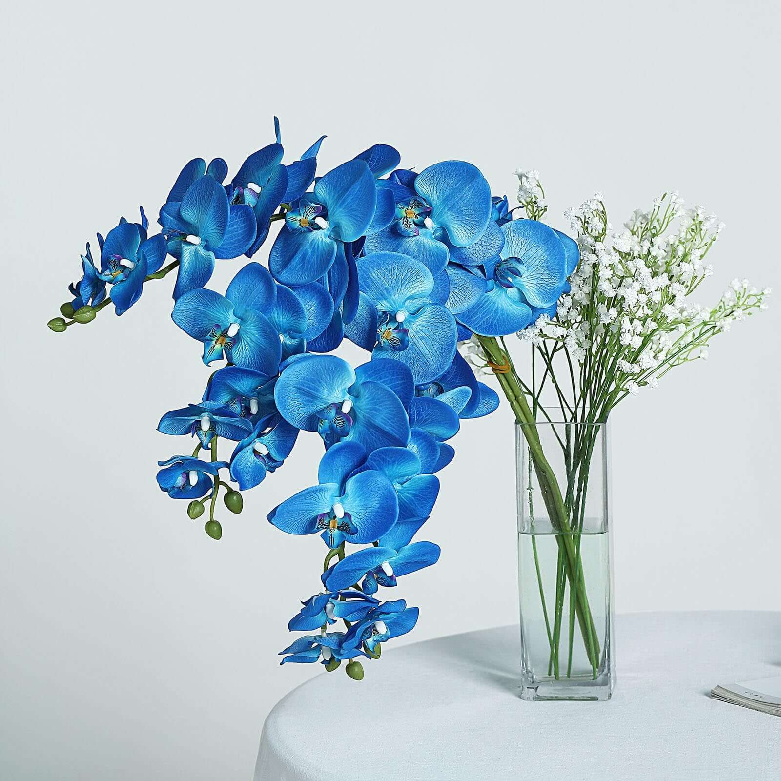 2 Stems 40 Tall Royal Blue Artificial Silk Orchid Flower Bouquets