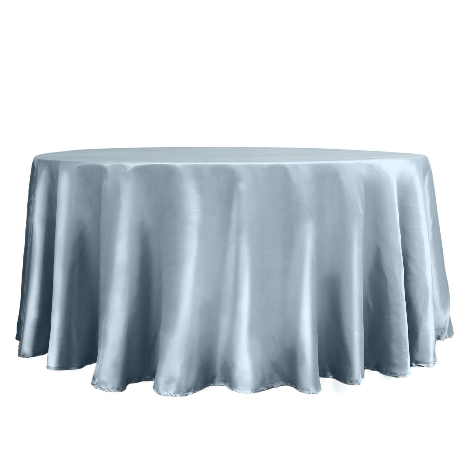 Satin 120 Round Tablecloth Dusty Blue - Stylish Seamless Table Cover