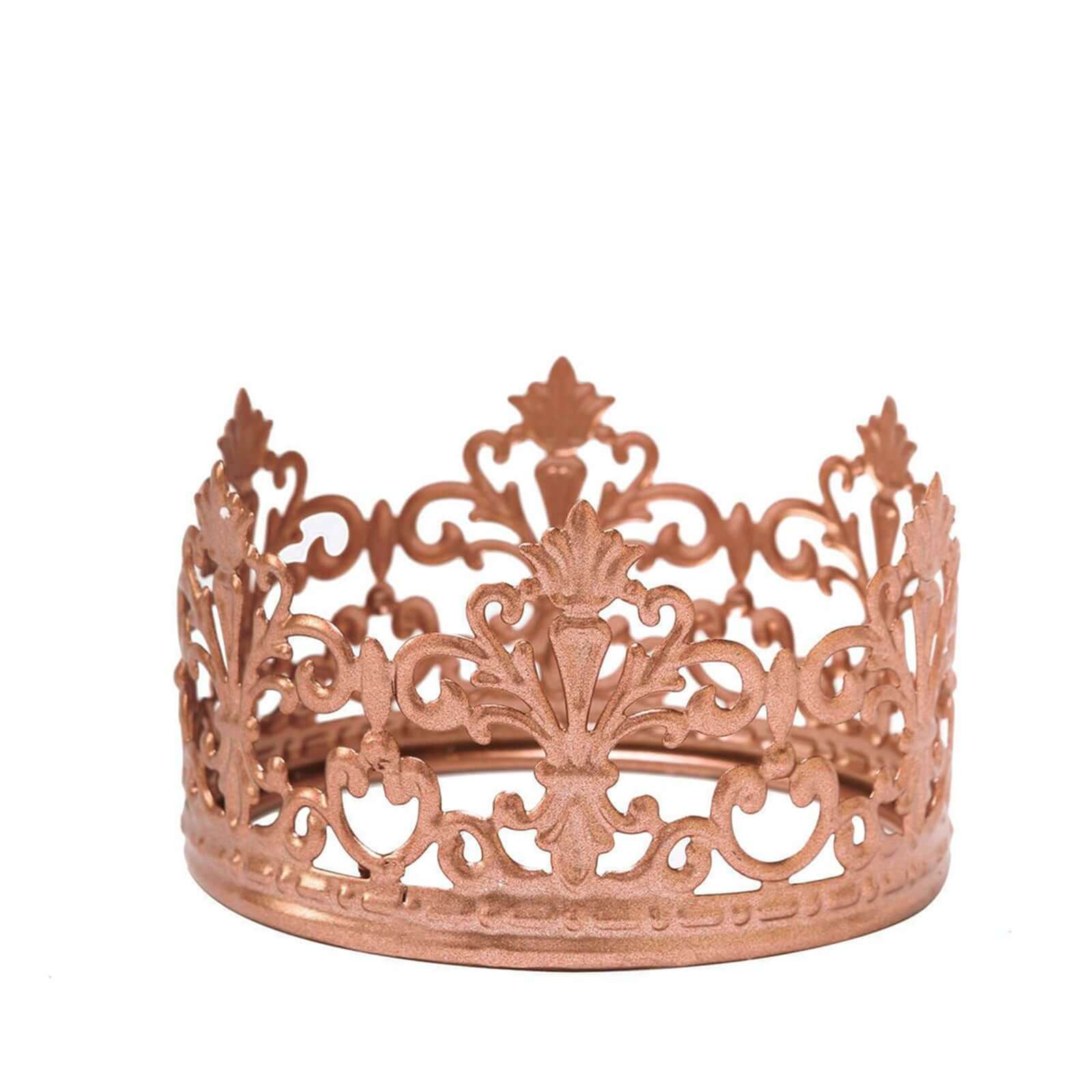 Metal Princess Crown Cake Topper Rose Gold - Exquisite Cake Centerpiece Decor for Quinceaeras Bridal Showers & Fairytale-Themed Events 2