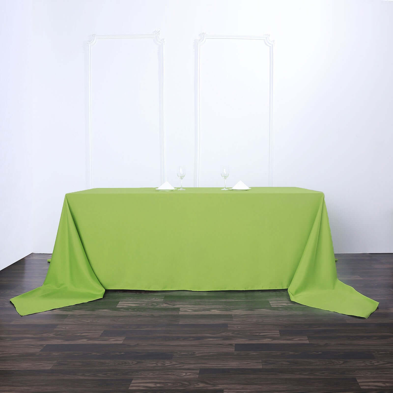 Polyester 90x156 Rectangle Tablecloth Apple Green - Seamless Wrinkle-Resistant Table Cover