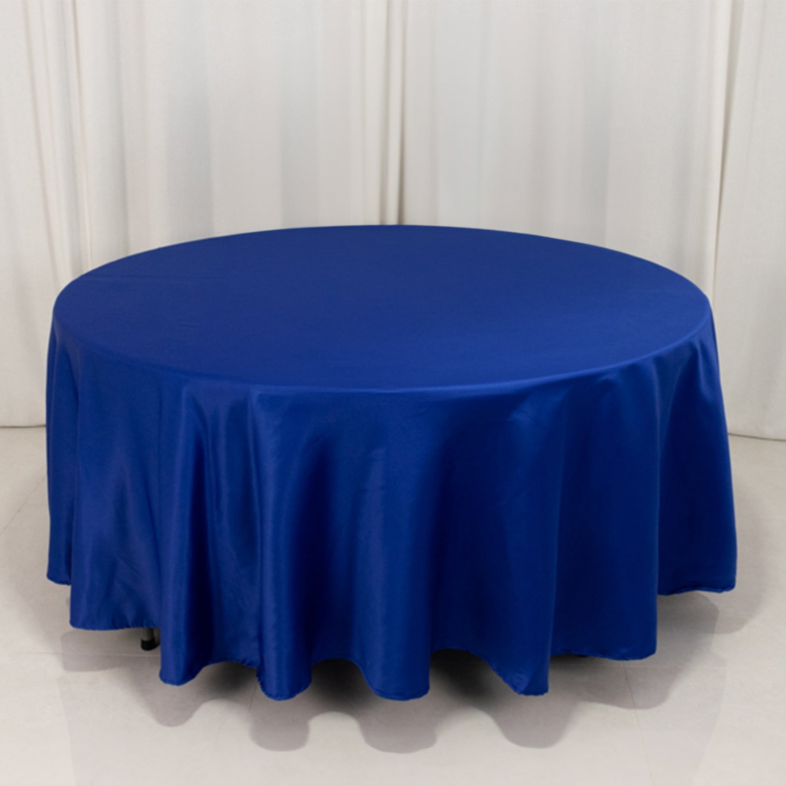 Lamour Satin 108 Round Tablecloth Royal Blue - Durable & Silk-Like Table Cover