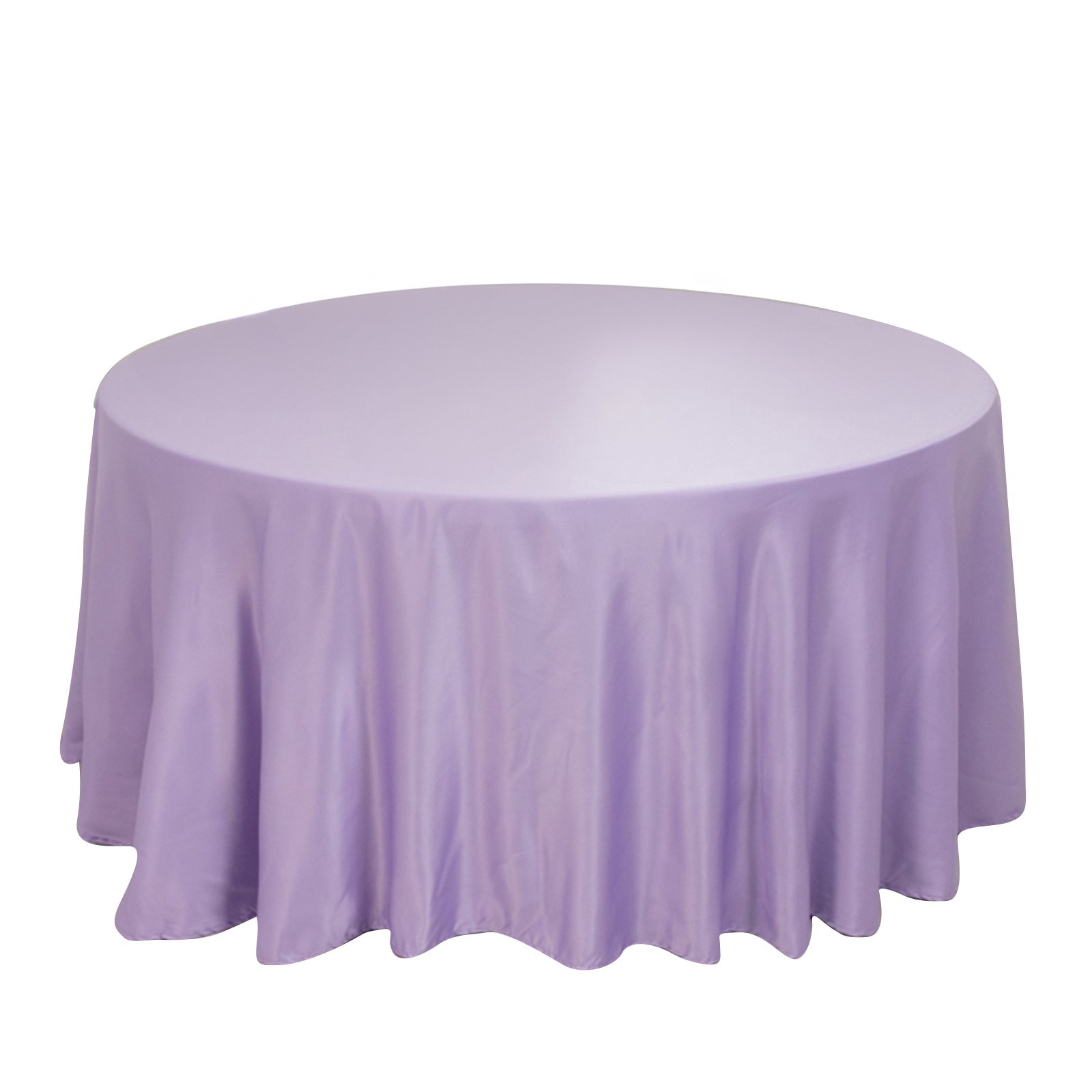 Lamour Satin 120 Round Tablecloth Lavender Lilac - Seamless Table Cover with Soft Tempered Sheen