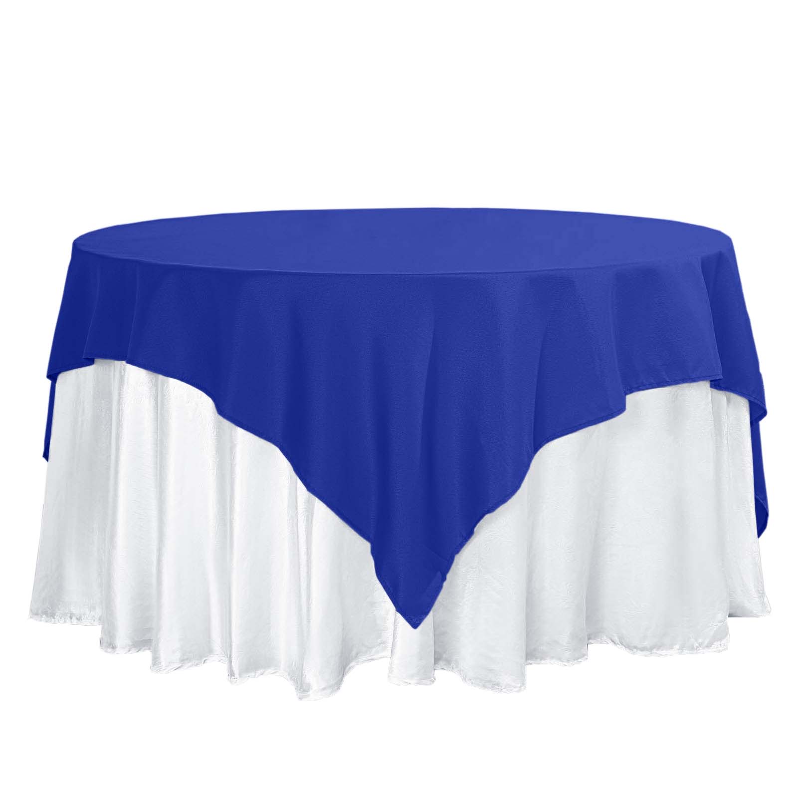 Polyester 70x70 Table Overlay Square Tablecloth Royal Blue - Wrinkle-Resistant & Durable Table Cover