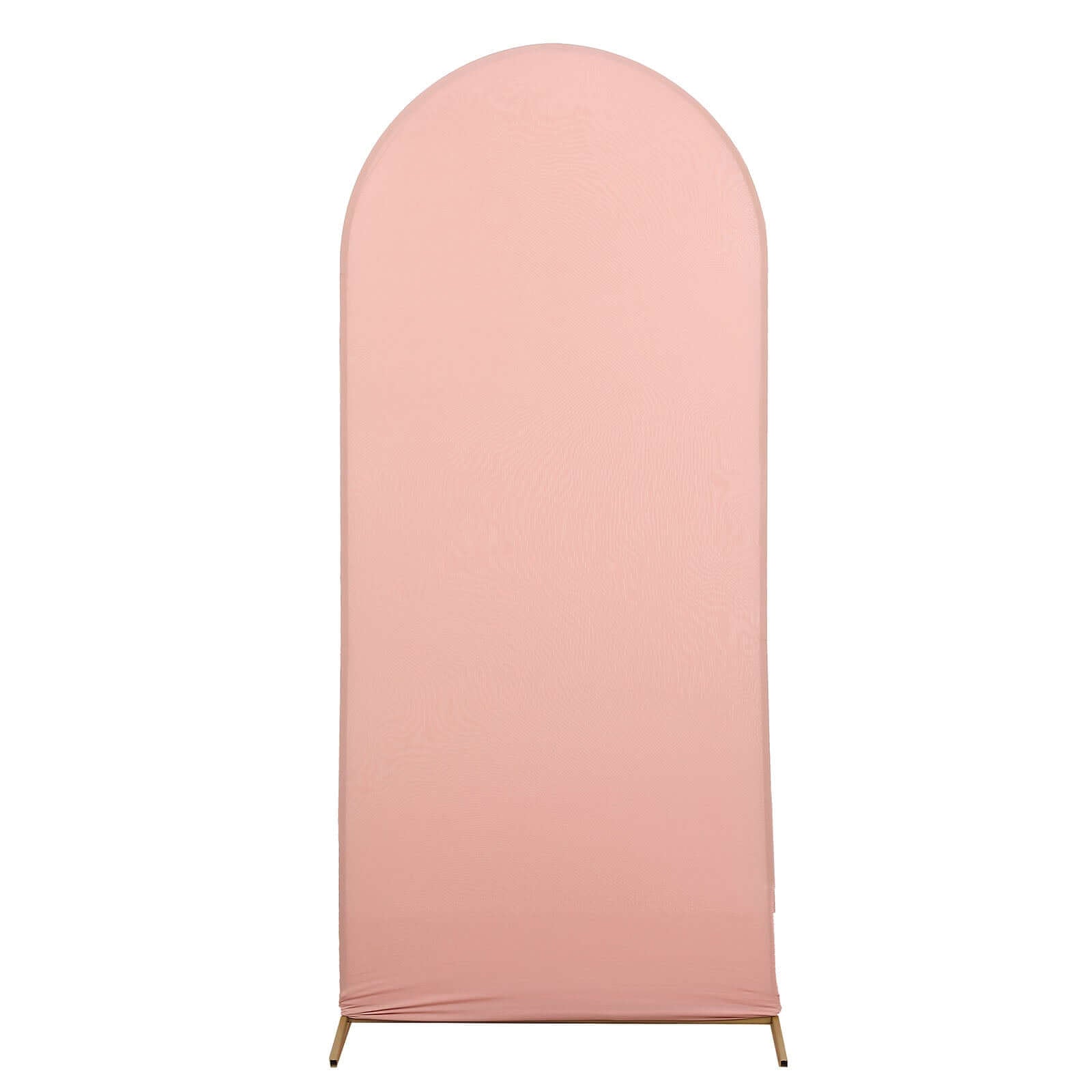 5ft Matte Dusty Rose Spandex Fitted Chiara Backdrop Stand Cover For Round Top Wedding Arch