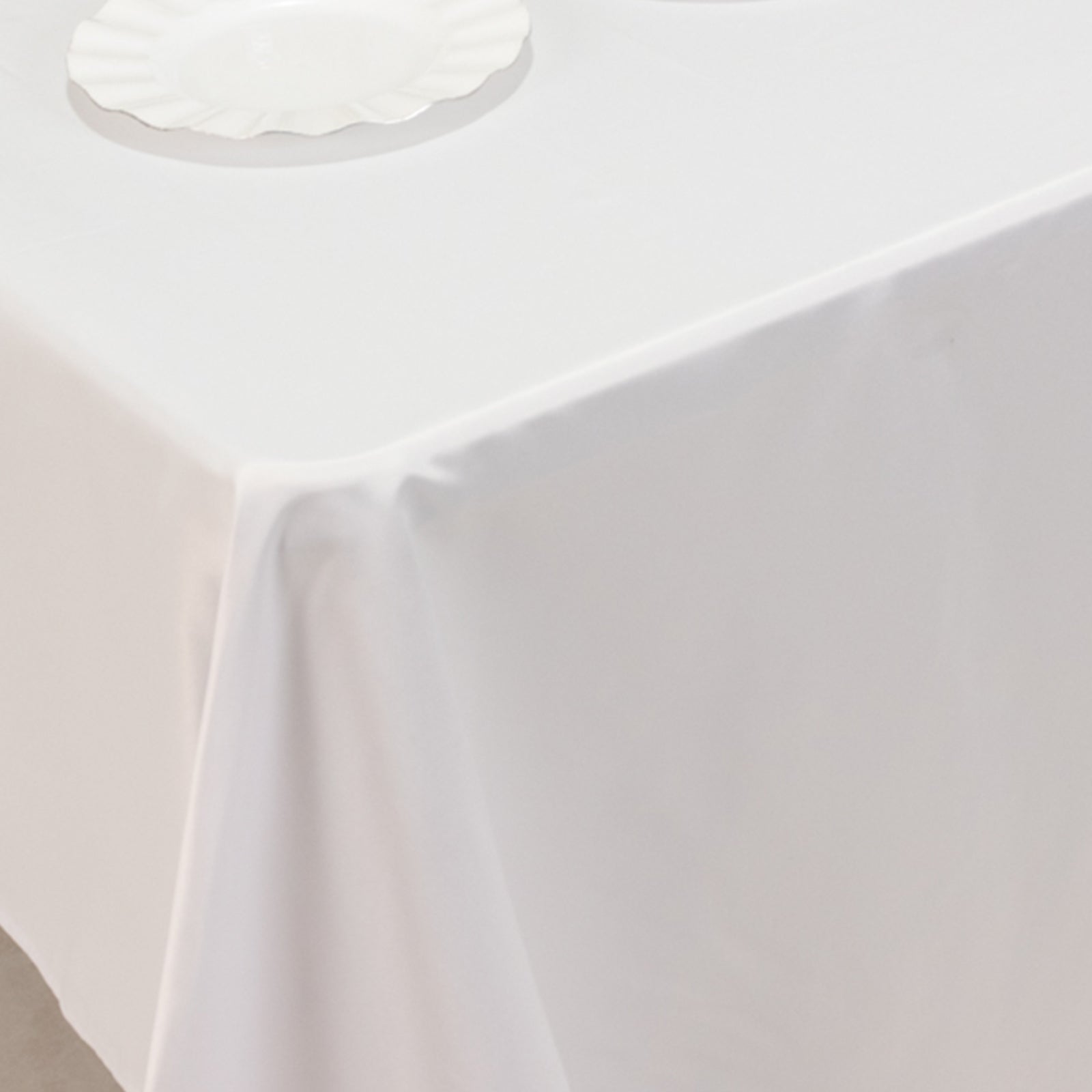 Lamour Satin 60x126 Rectangle Tablecloth White - Soft & Silk-Like Table Cover for Upscale Dining