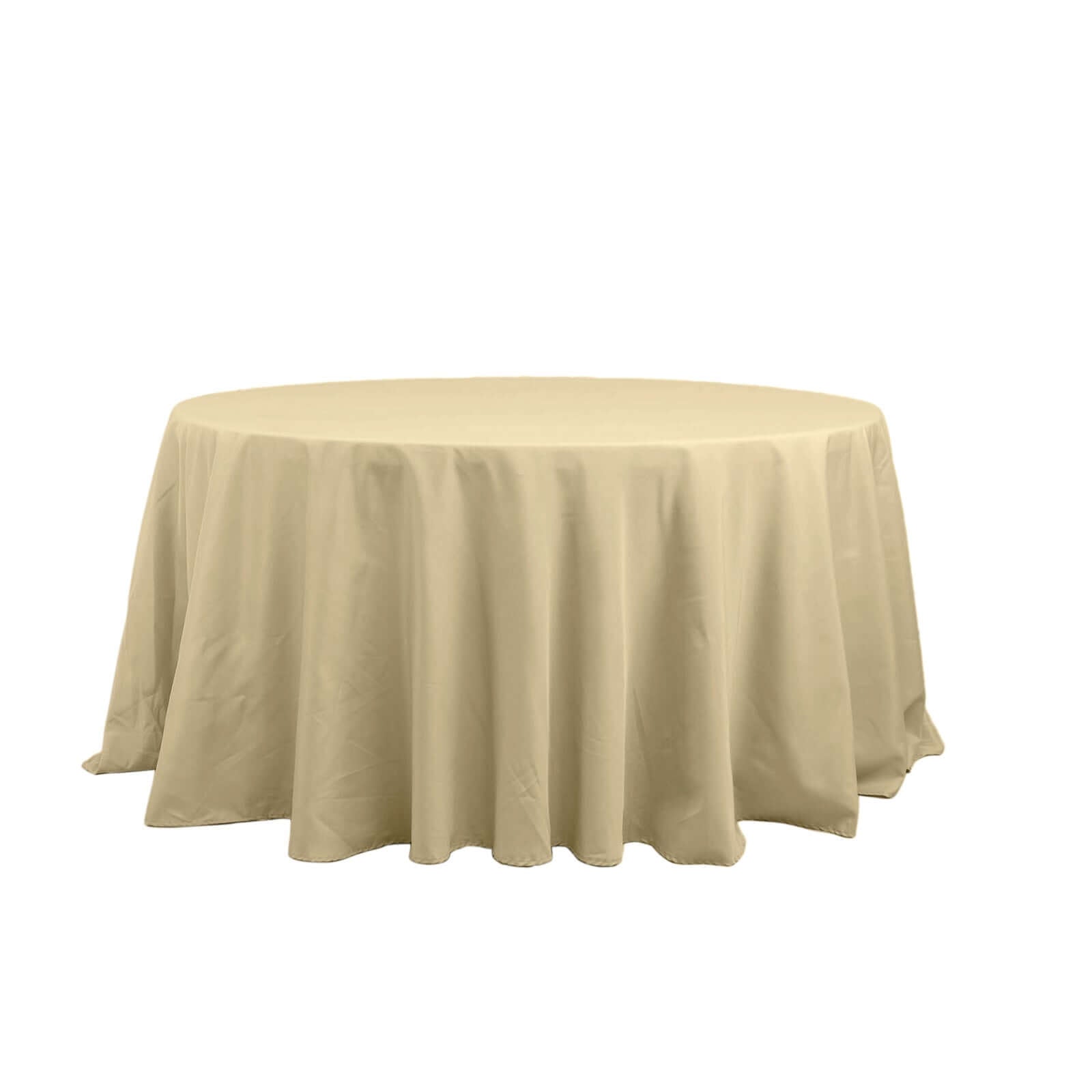 Polyester 132 Round Tablecloth Champagne - Seamless Chic Table Cover