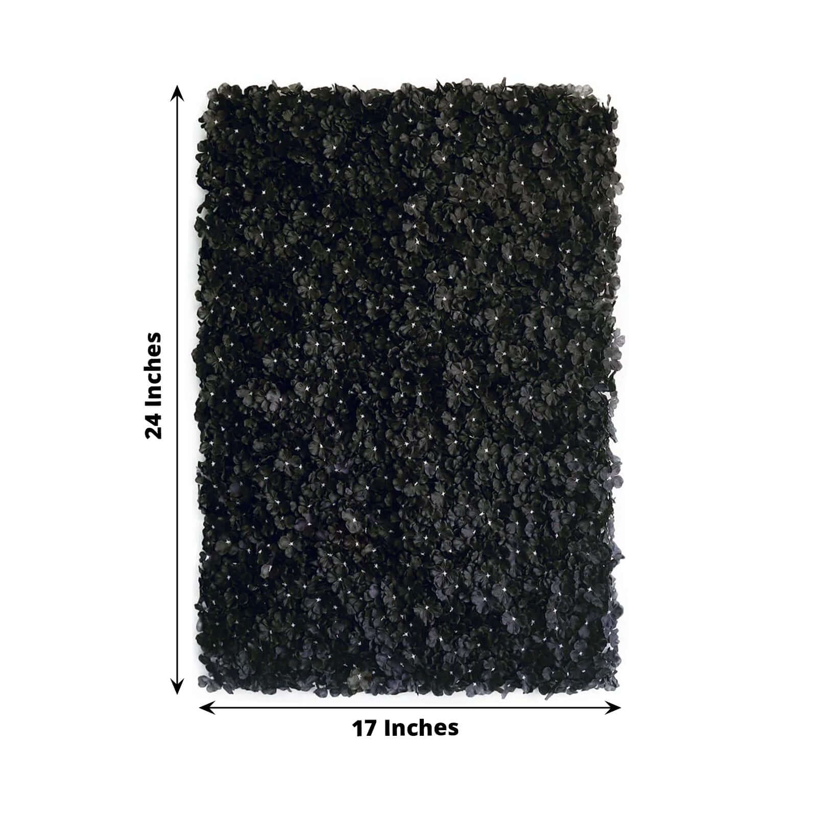 11 Sq ft. Black UV Protected Hydrangea Flower Wall Mat Backdrop - 4 Artificial Panels