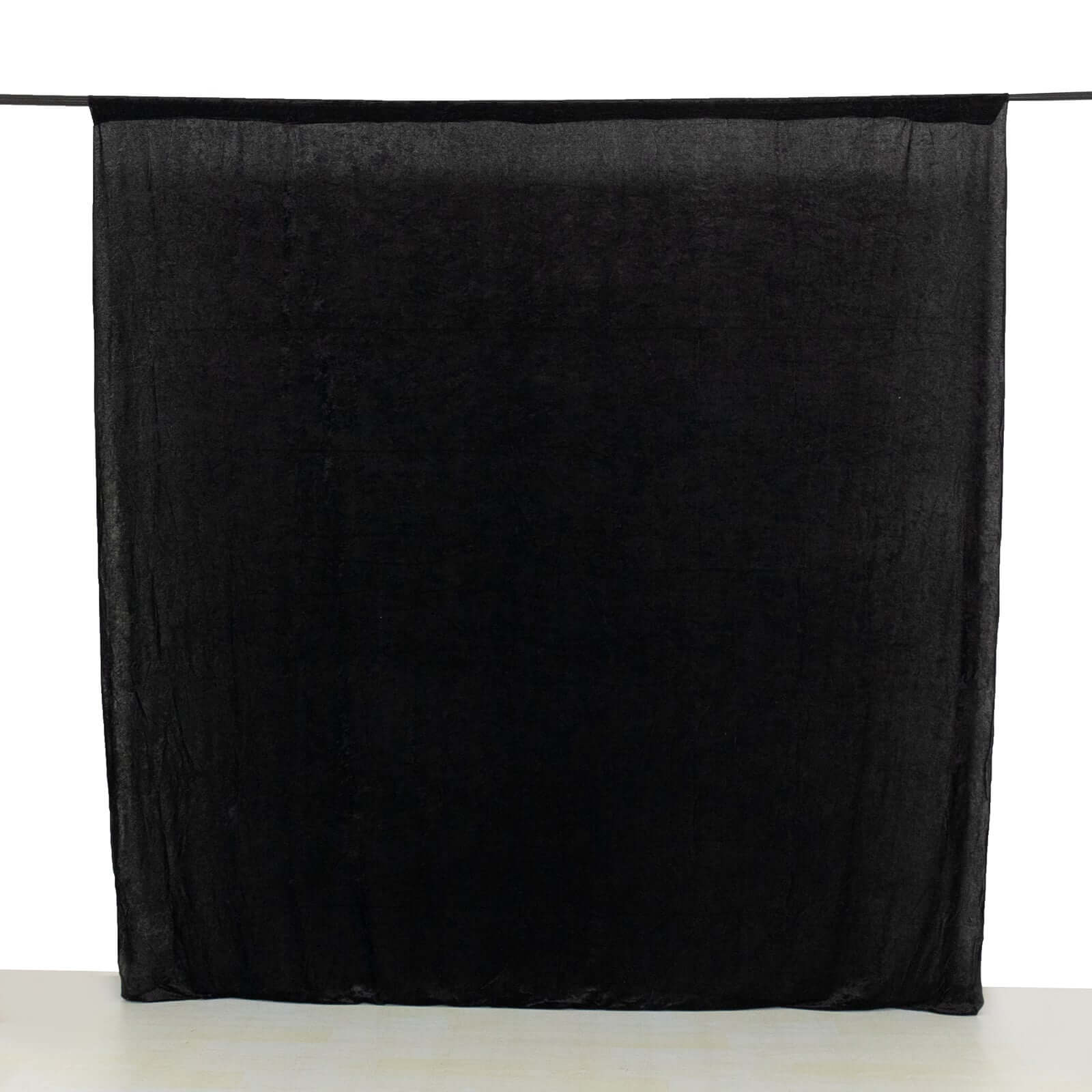 8ftx8ft Black Premium Smooth Velvet Event Curtain Drapes, Privacy Backdrop Event Panel with Rod Pocket