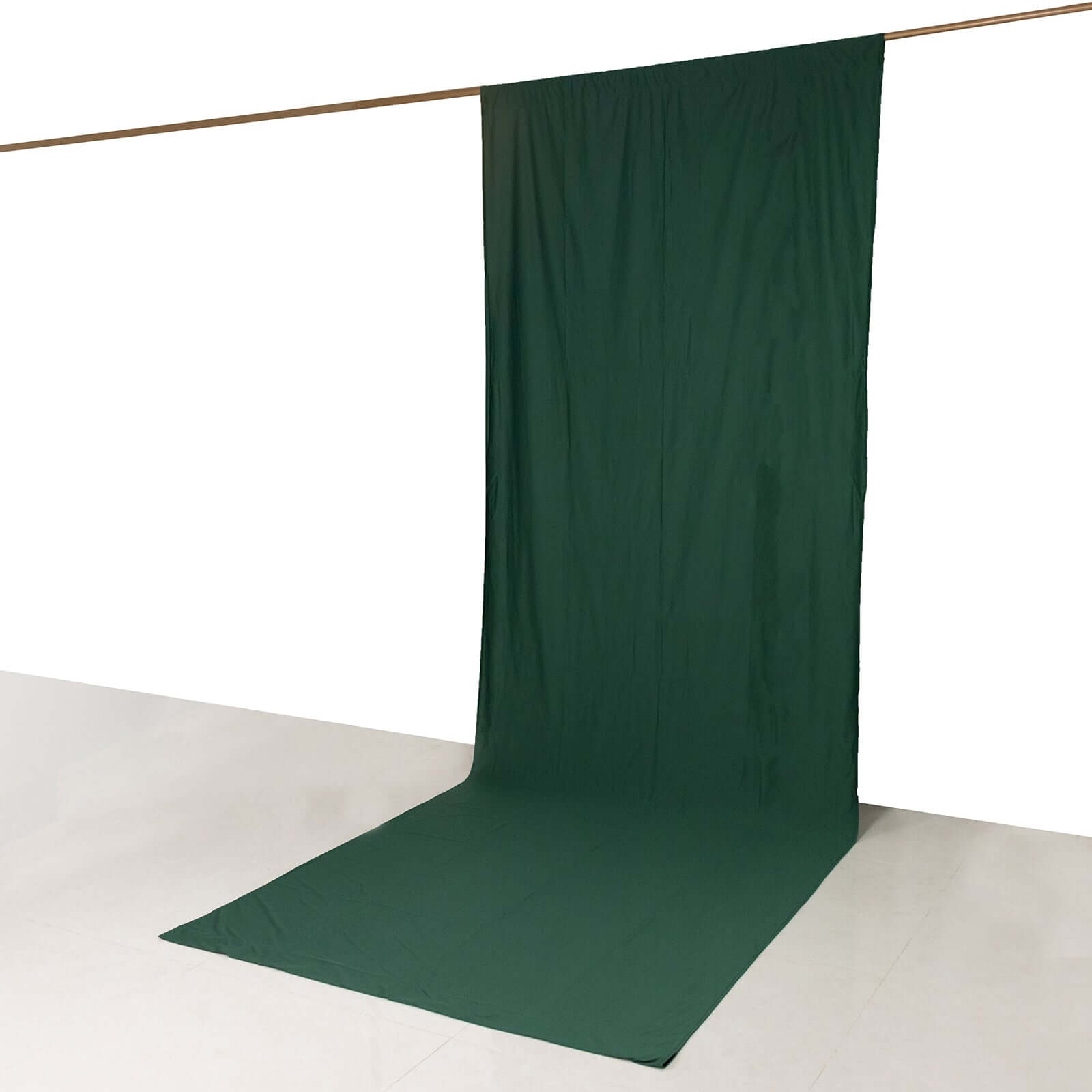 Hunter Emerald Green Scuba Polyester Event Curtain Drapes, Durable Flame Resistant Backdrop Event Panel Wrinkle Free with Rod Pockets - 5ftx14ft