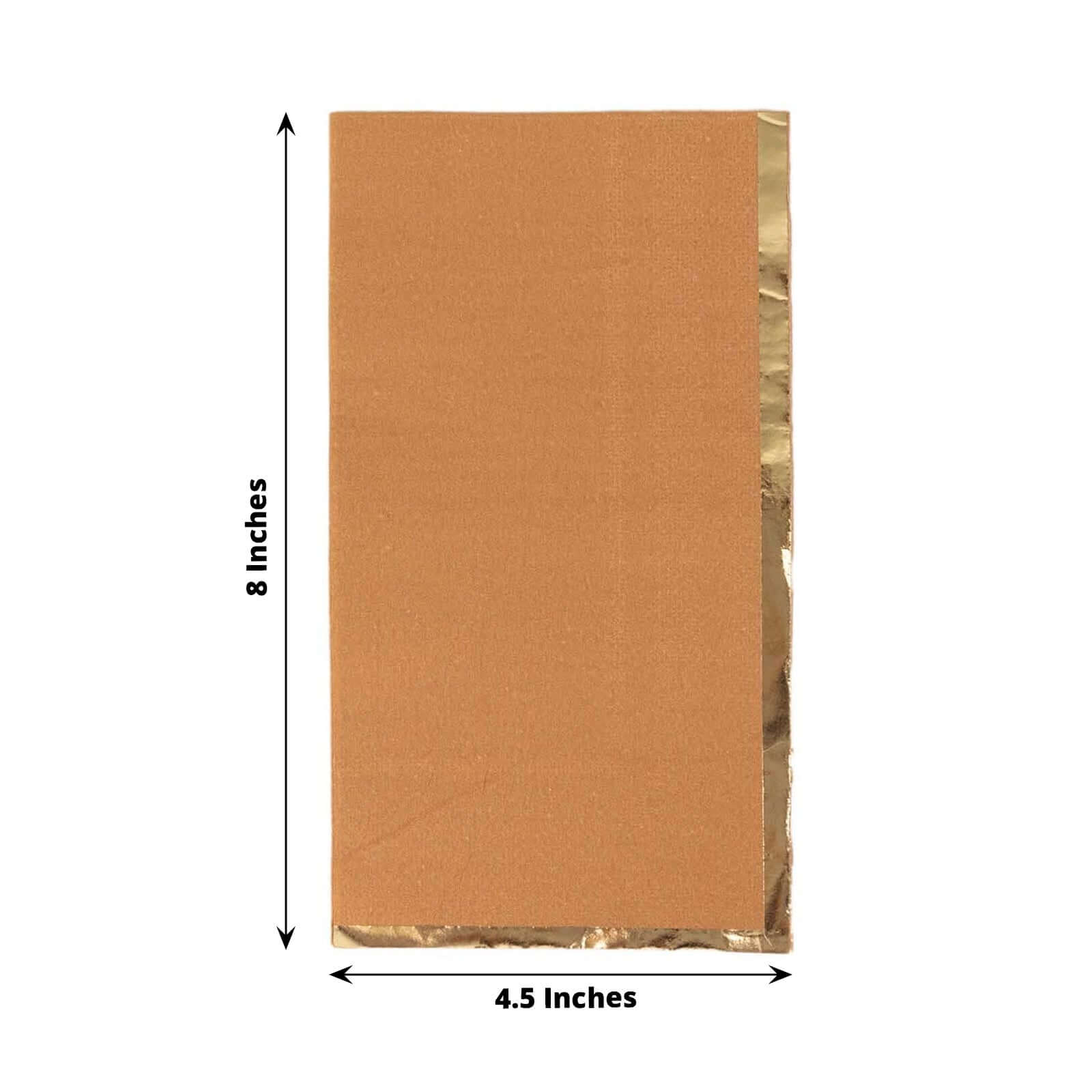 50-Pack Paper Dinner Napkins Terracotta with Gold Foil Edge 2 Ply - Stylish Disposable Napkins