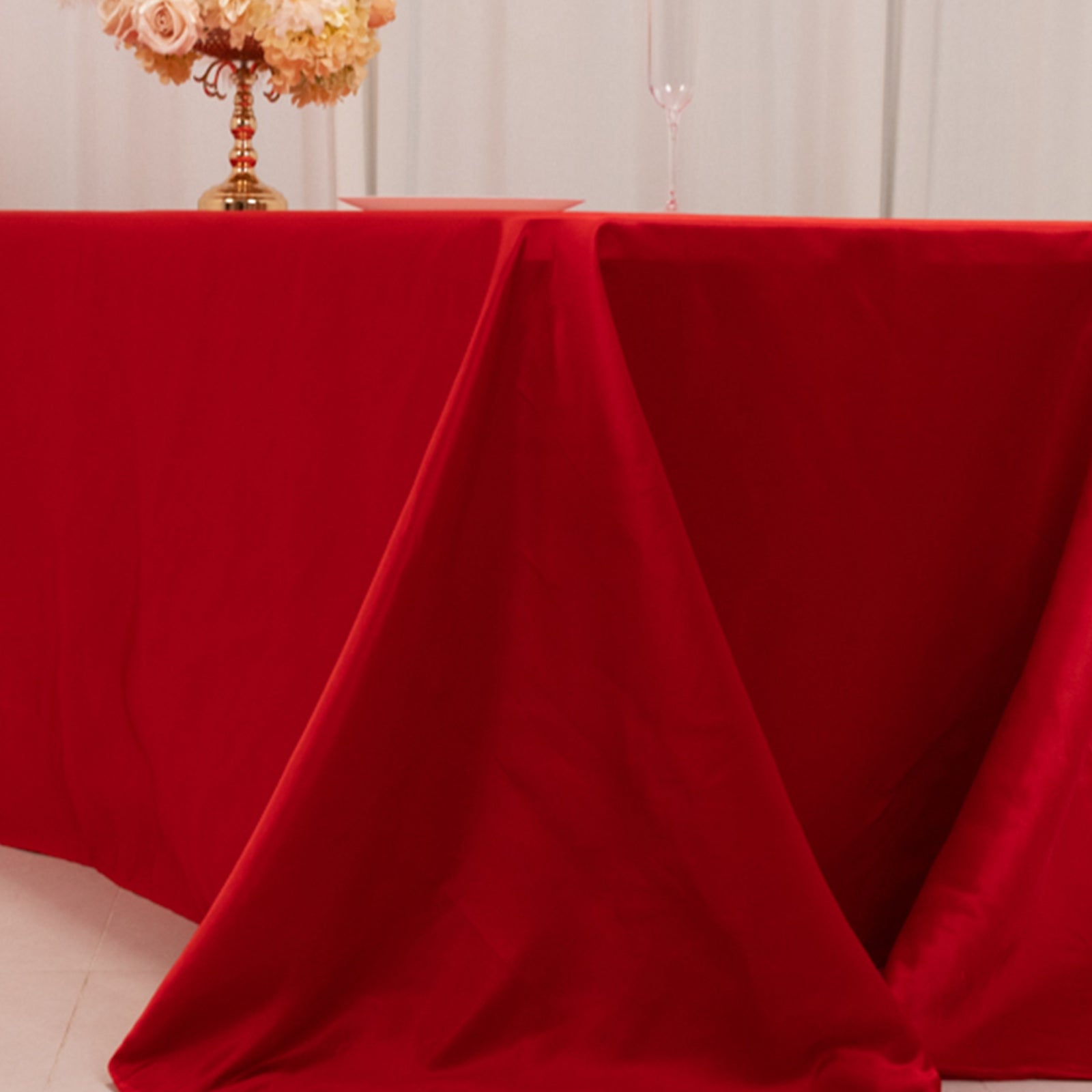 Lamour Satin 90x156 Rectangle Tablecloth Red - Luxurious, Soft Seamless Table Cover