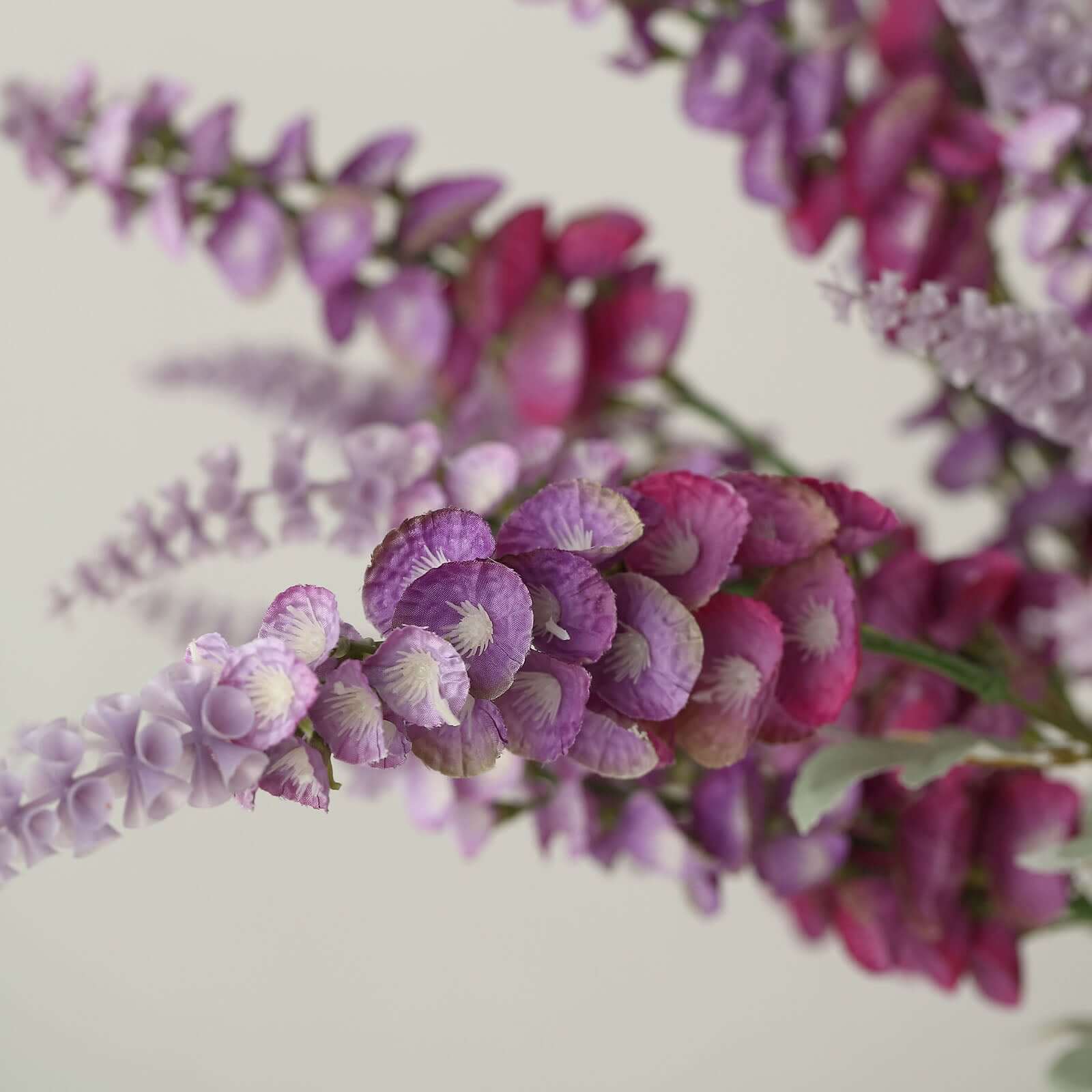 2 Bushes 34 Lavender Lilac Artificial Foxglove Orchid Flower Bouquet Stem – Silk Flower Branch Spray