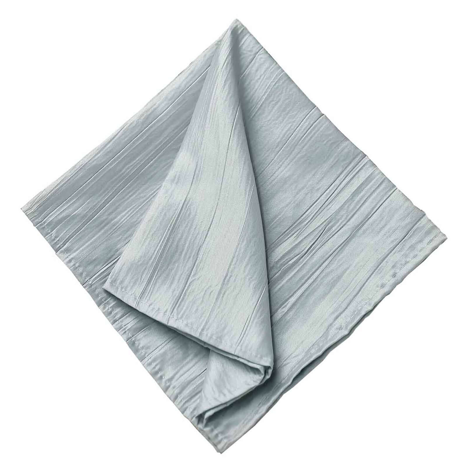 5 Pack Taffeta 20x20 Napkins Silver - Accordion Crinkle Dinner Napkins