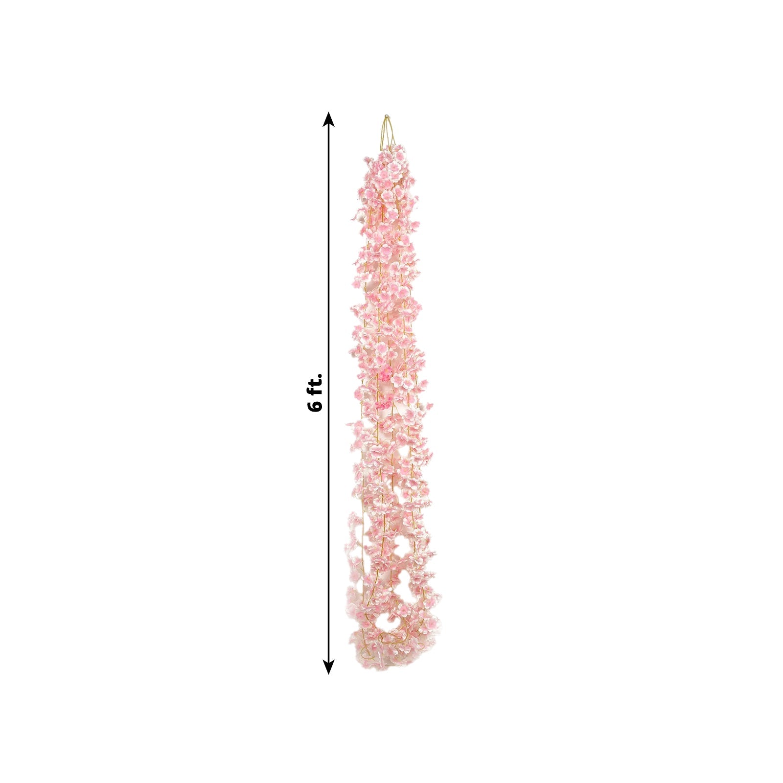 5 Pack Blush Artificial Cherry Blossom Floral Garland, 6ft Silk Flower Hanging Vines