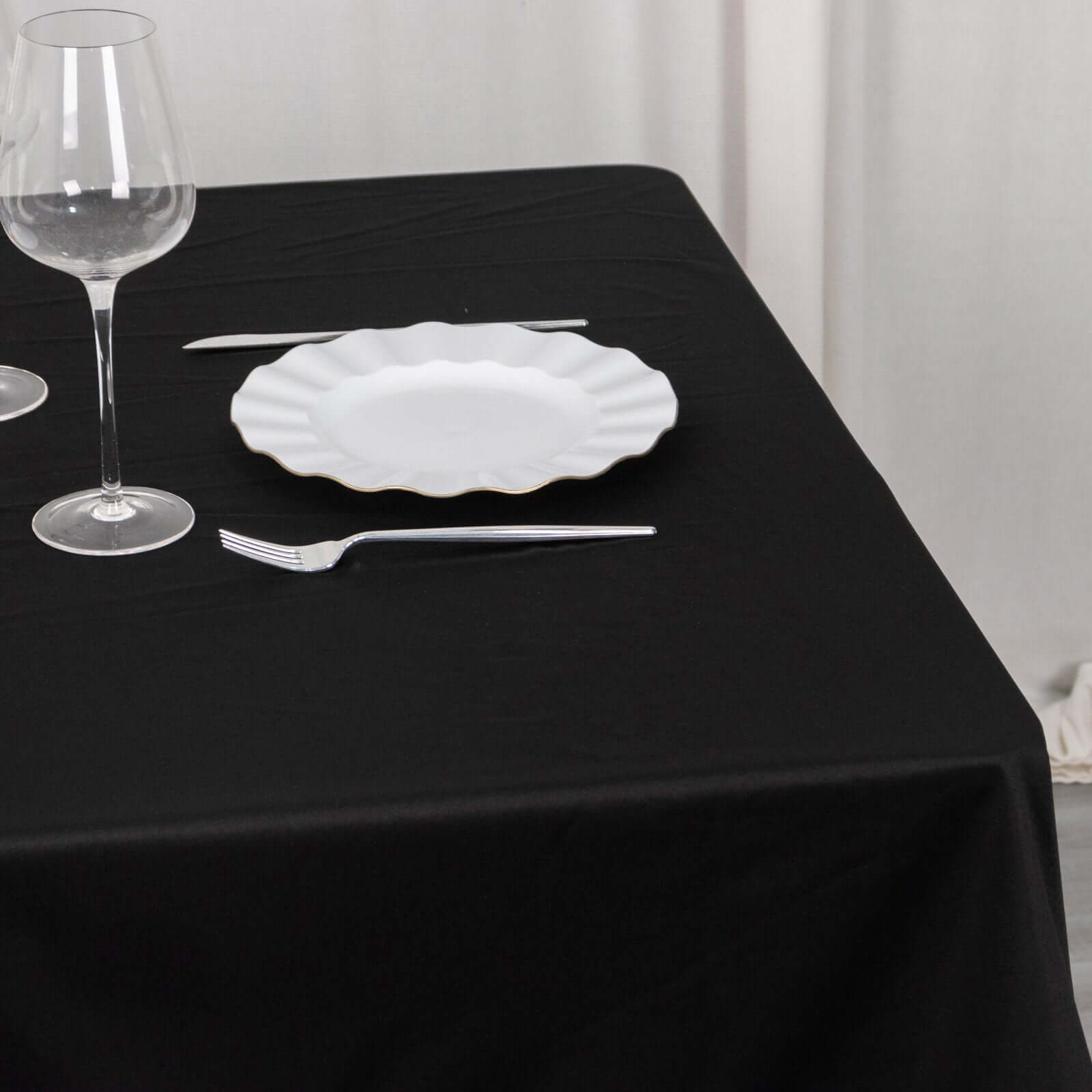 Premium Scuba Square 54x54 Tablecloth Black - Wrinkle Free & Stain Resistant Table Cover