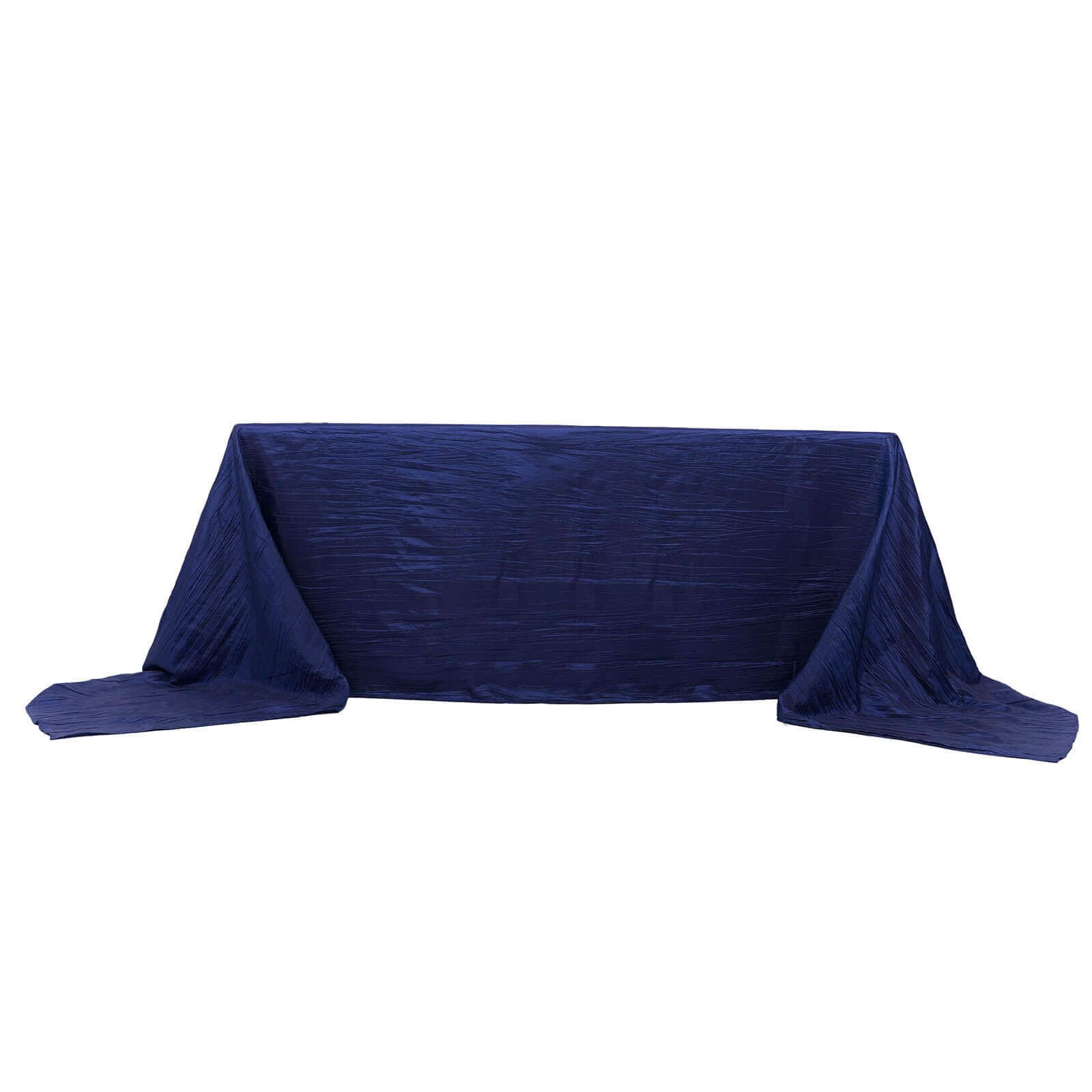 Taffeta 90x156 Rectangle Tablecloth Navy Blue - Accordion Crinkle Seamless Table Cover