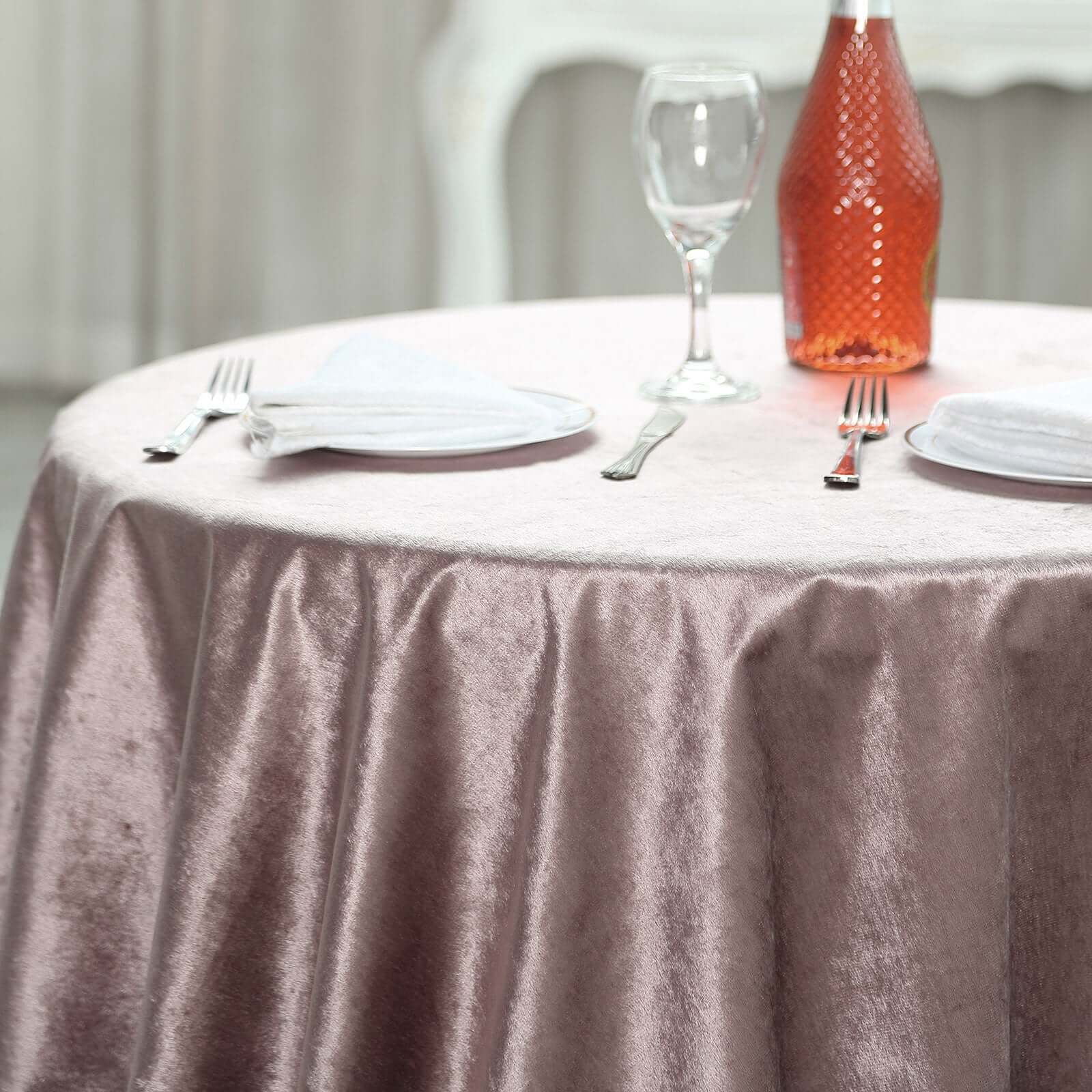 Velvet 72x72 Table Overlay Square Tablecloth Mauve - Premium Soft Finish Table Topper