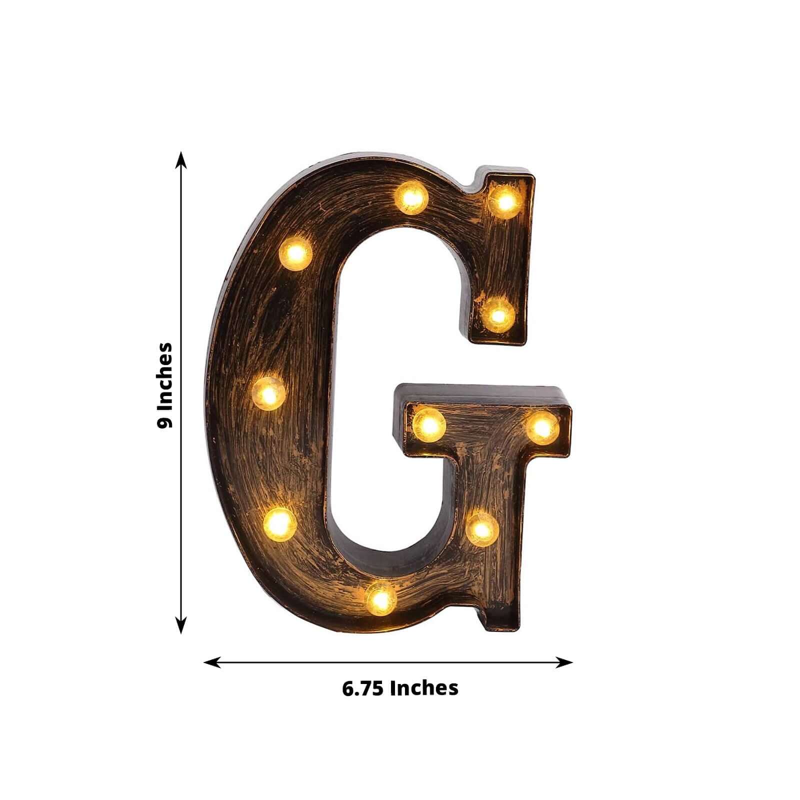 LED Marquee Letter G Industrial Style Antique Black - Light-Up Alphabet Sign for Weddings & Displays 9