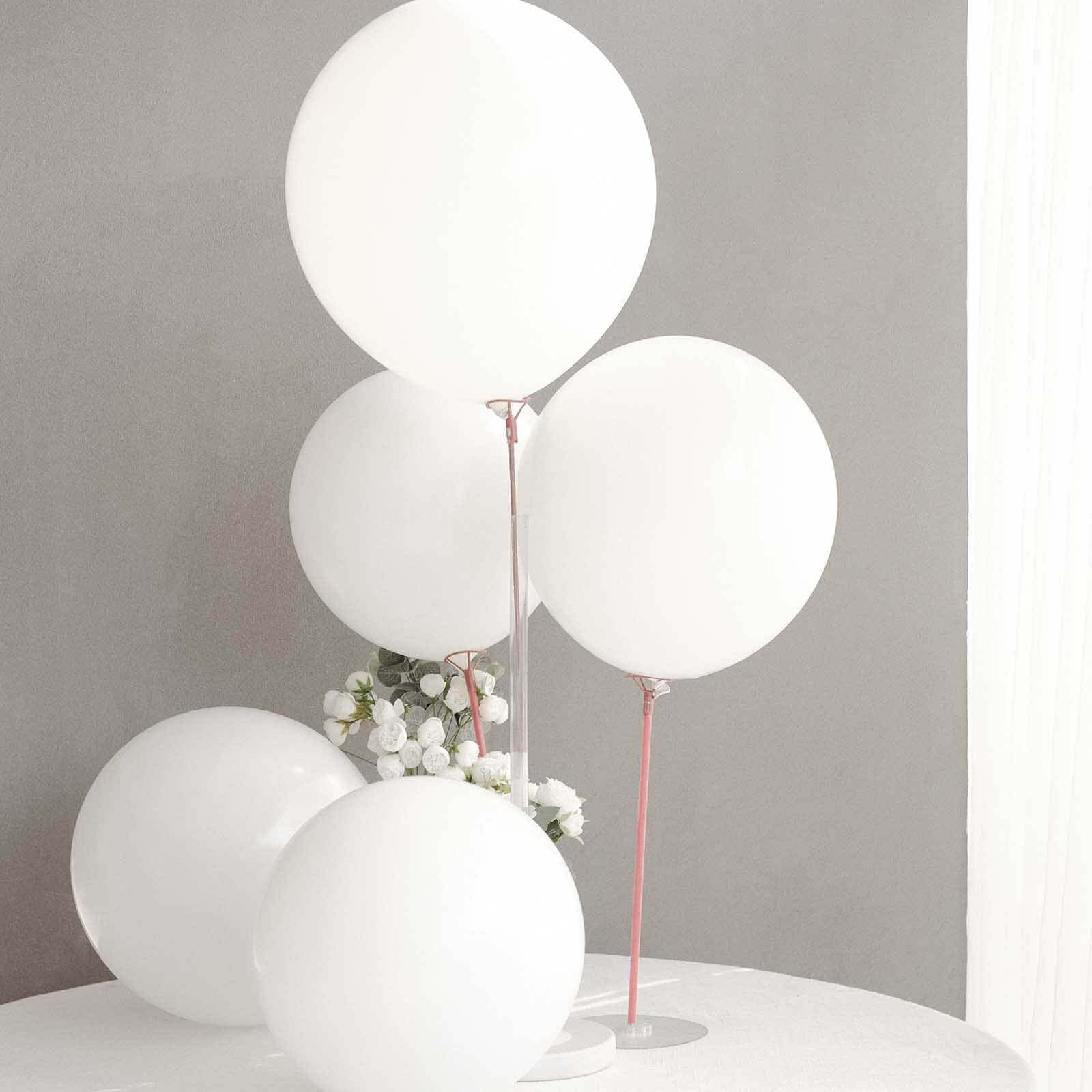 10 Pack 18 Matte Pastel White Helium or Air Latex Party Balloons