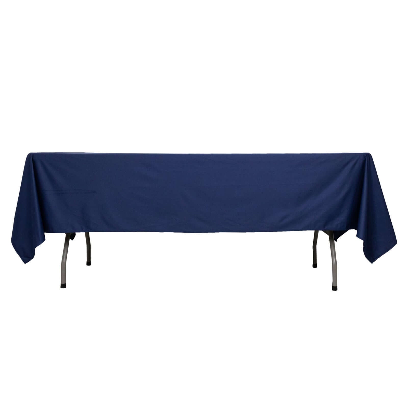 Premium Scuba Rectangular 60x102 Tablecloth Navy Blue - Wrinkle Free & Stain Resistant Table Cover