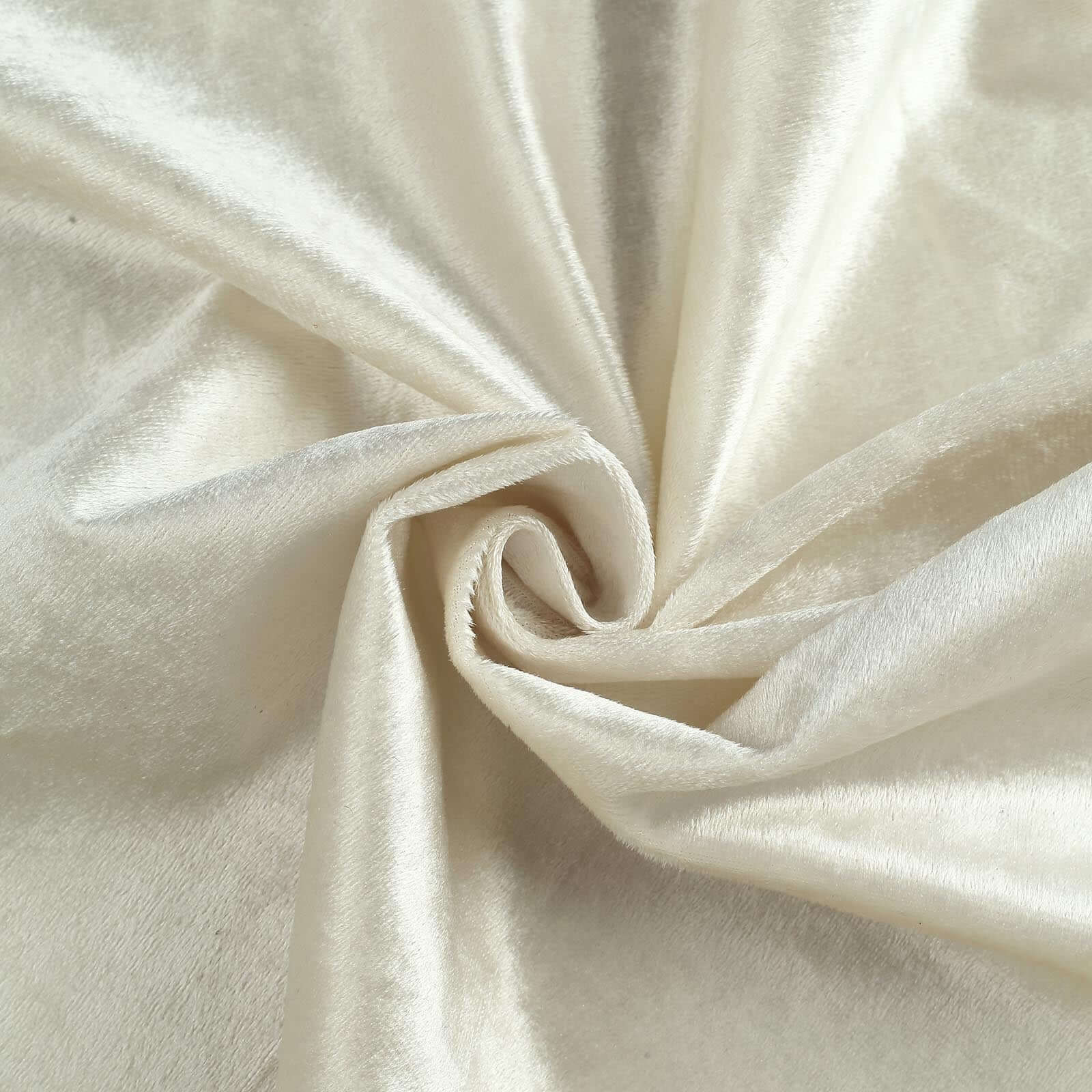 Premium Velvet 90x156 Rectangle Tablecloth Ivory - Reusable Soft & Seamless Table Cover