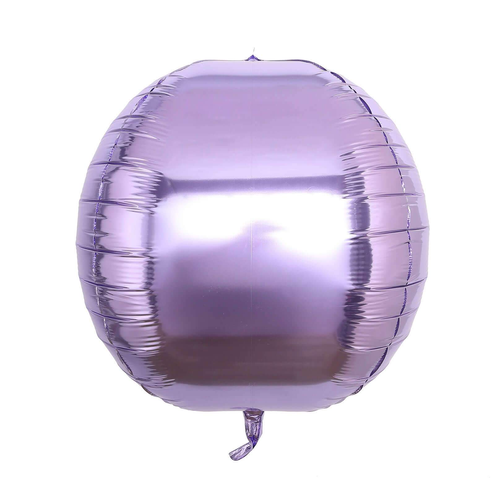 2 Pack 18 4D Lavender Lilac Sphere Mylar Foil Helium or Air Balloons