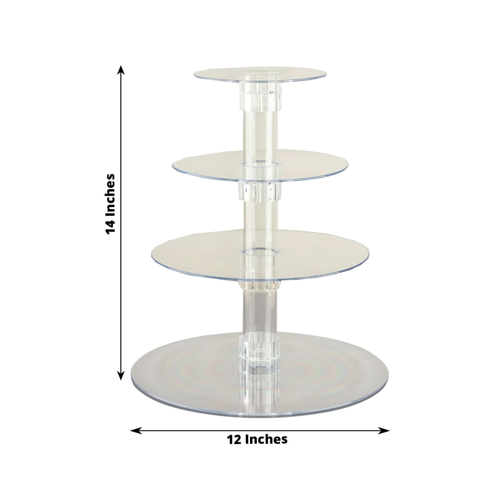 4-Tier Acrylic Round Cupcake Stand Clear - Heavy Duty Easy To Assemble Dessert Tower Holder Pastry Display with Film Sheets for Modern Minimalist Buffet Party Tables 14