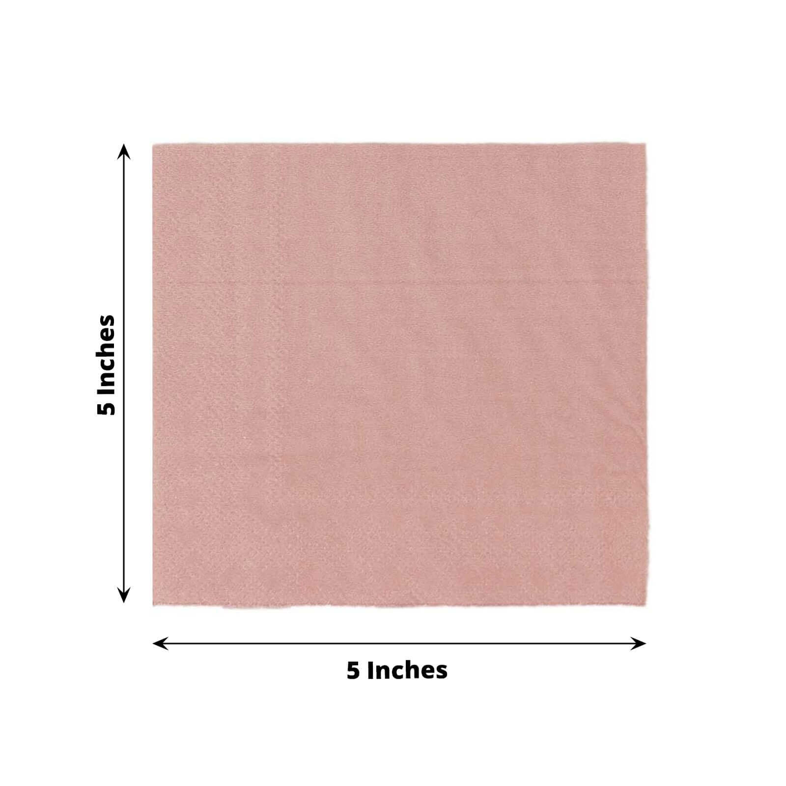 50-Pack Paper Beverage Napkins Dusty Rose - 2 Ply Disposable Soft 18GSM Cocktail Napkins 5x5