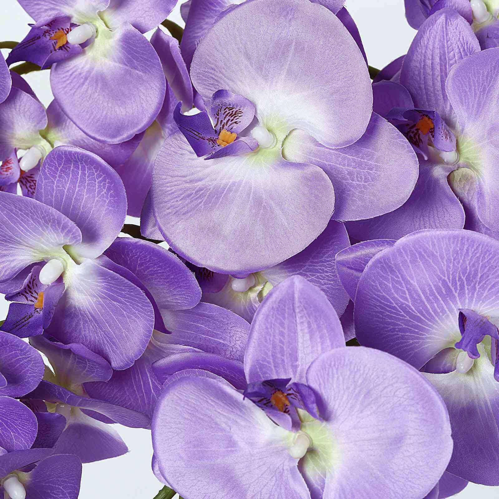 2 Stems 40 Tall Lavender Lilac Artificial Silk Orchid Flower Bouquets