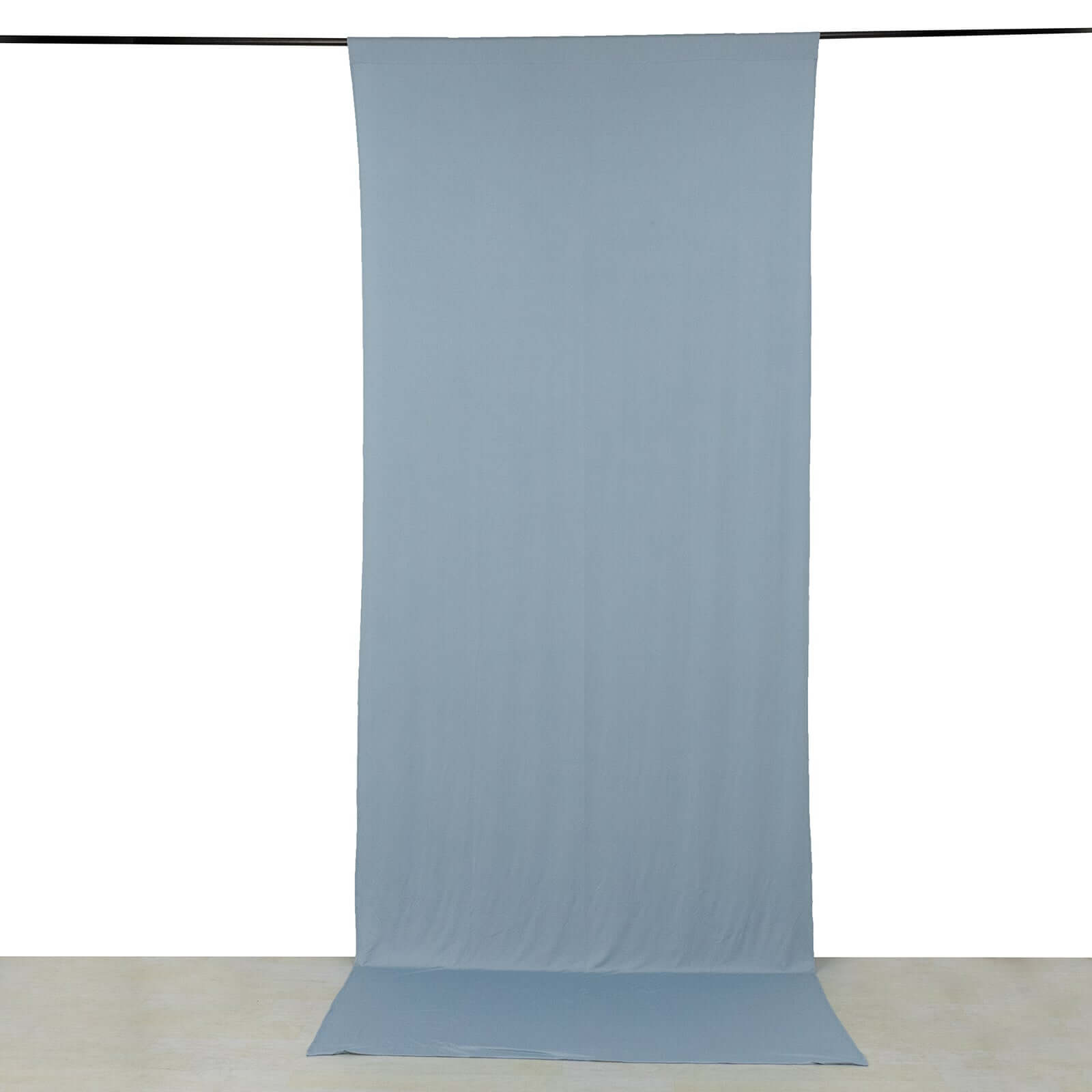 Dusty Blue 4-Way Stretch Spandex Event Curtain Drapes, Wrinkle Free Backdrop Event Panel with Rod Pockets - 5ftx12ft