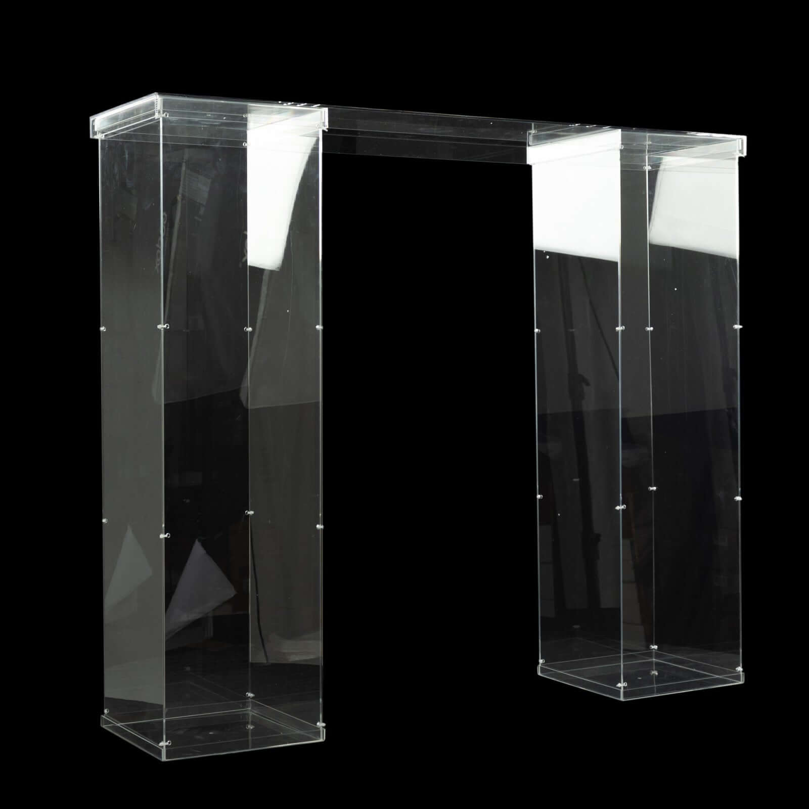 Acrylic Table Top Bridge Connector Rectangular Plate 46x12 Clear - Durable Design for Pedestal Stands