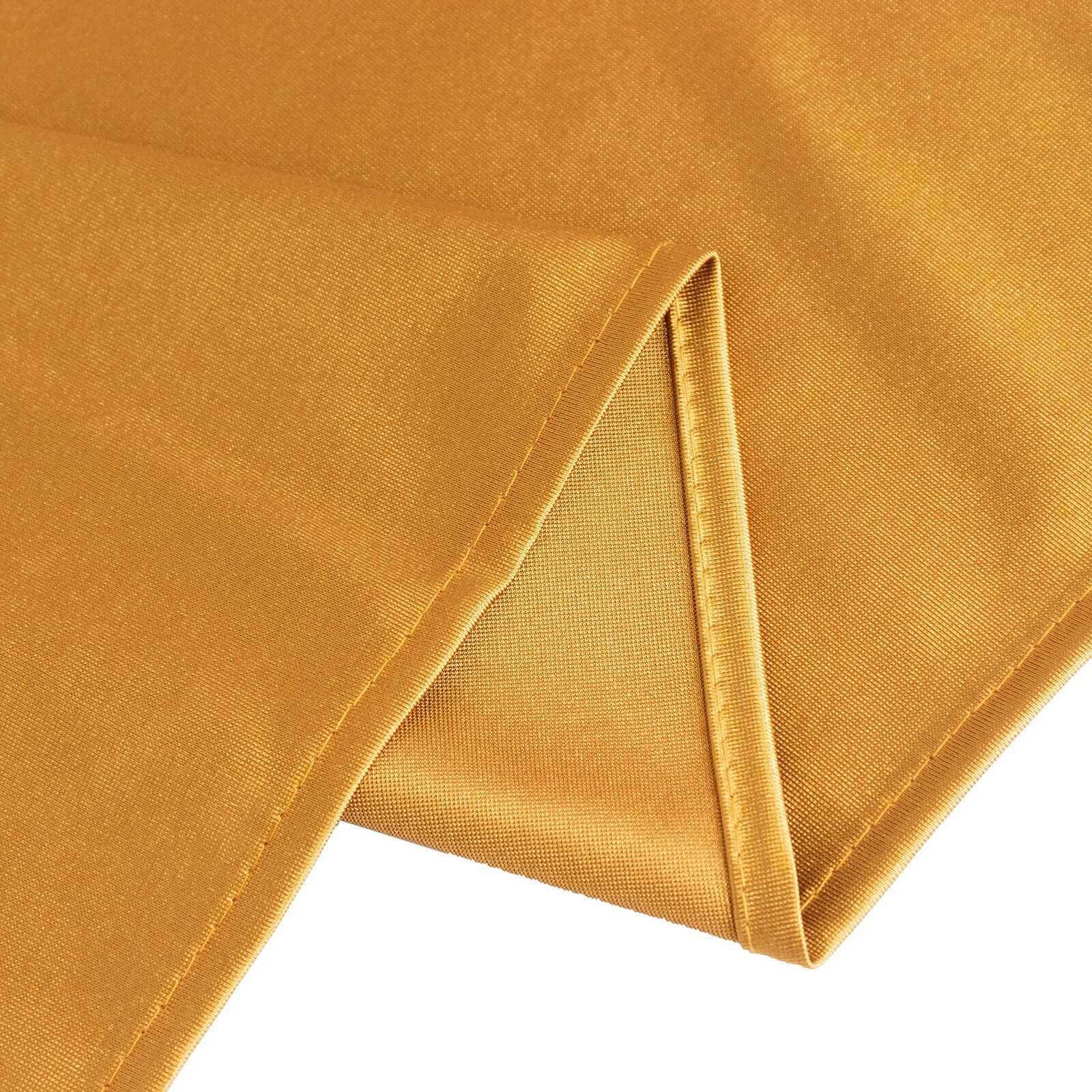 Premium Scuba Rectangular 60x102 Tablecloth Shimmering Gold - Wrinkle Free, Stain Resistant & Seamless Table Cover for Weddings and Parties